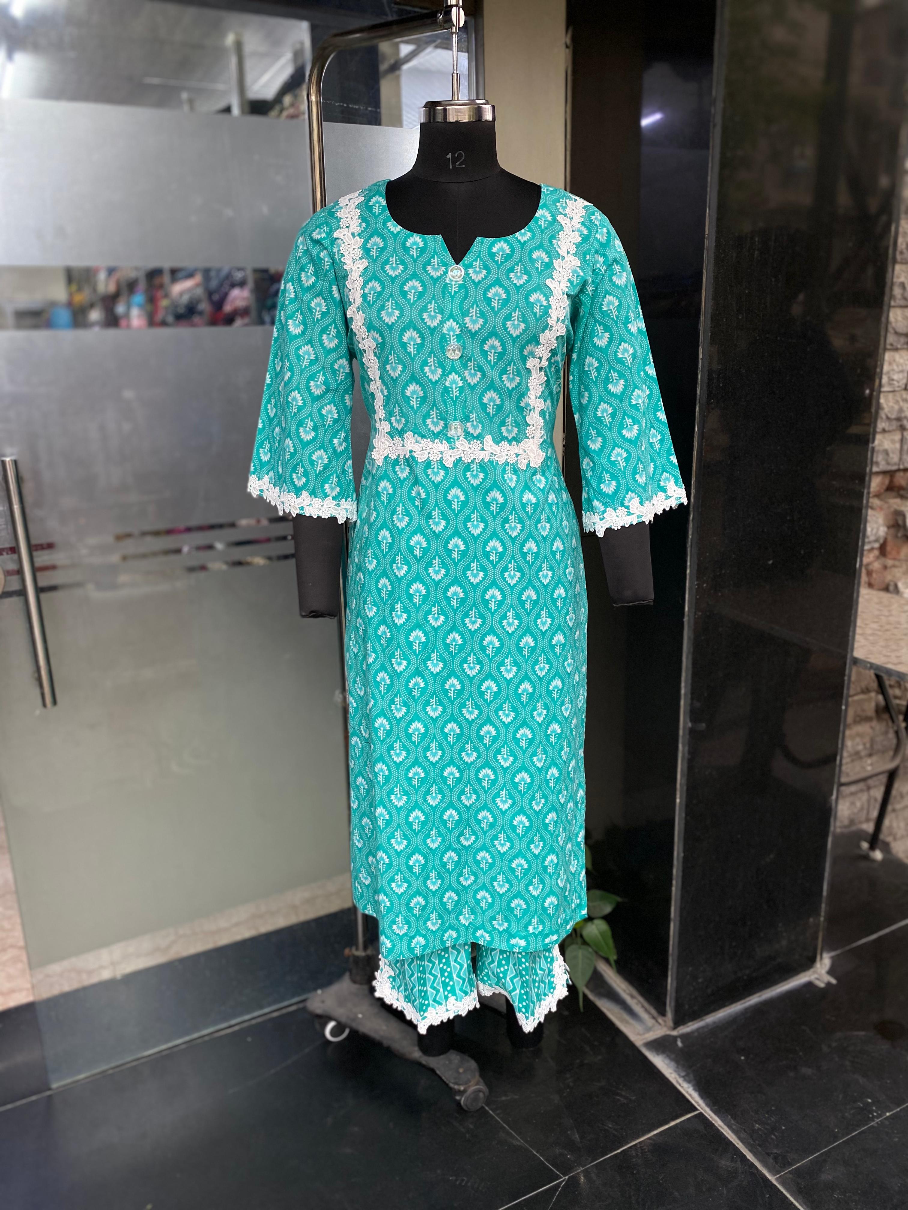 Mint Jaipuri Suit