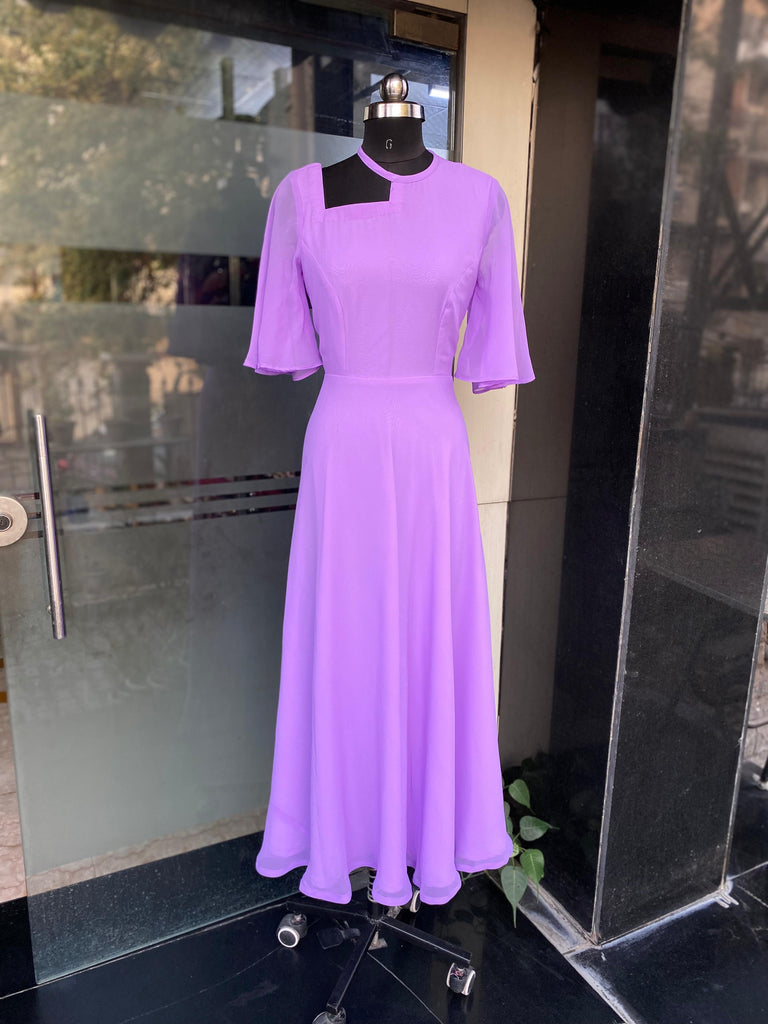 Solid Lavender Maxi Dress