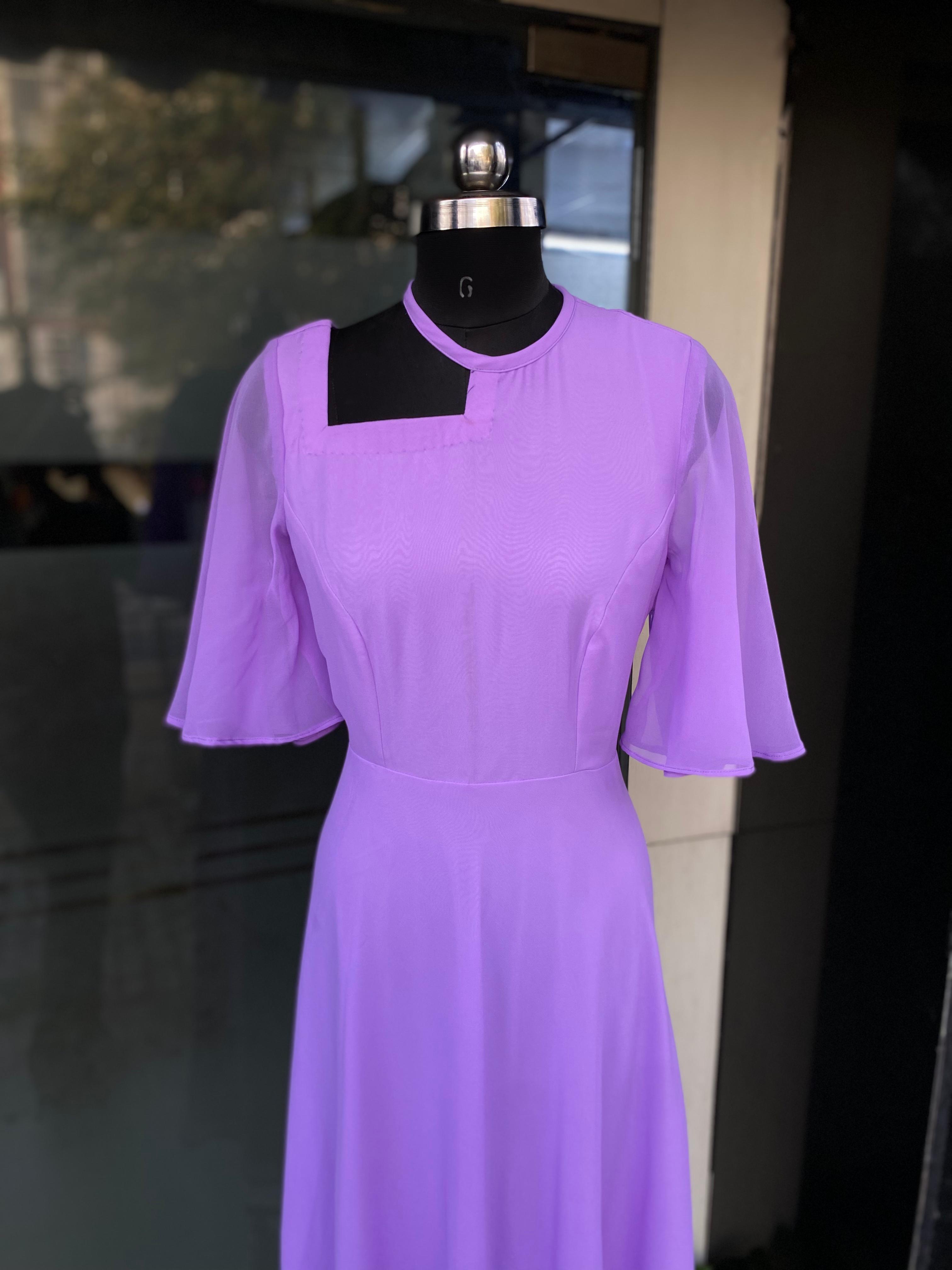 Solid Lavender Maxi Dress