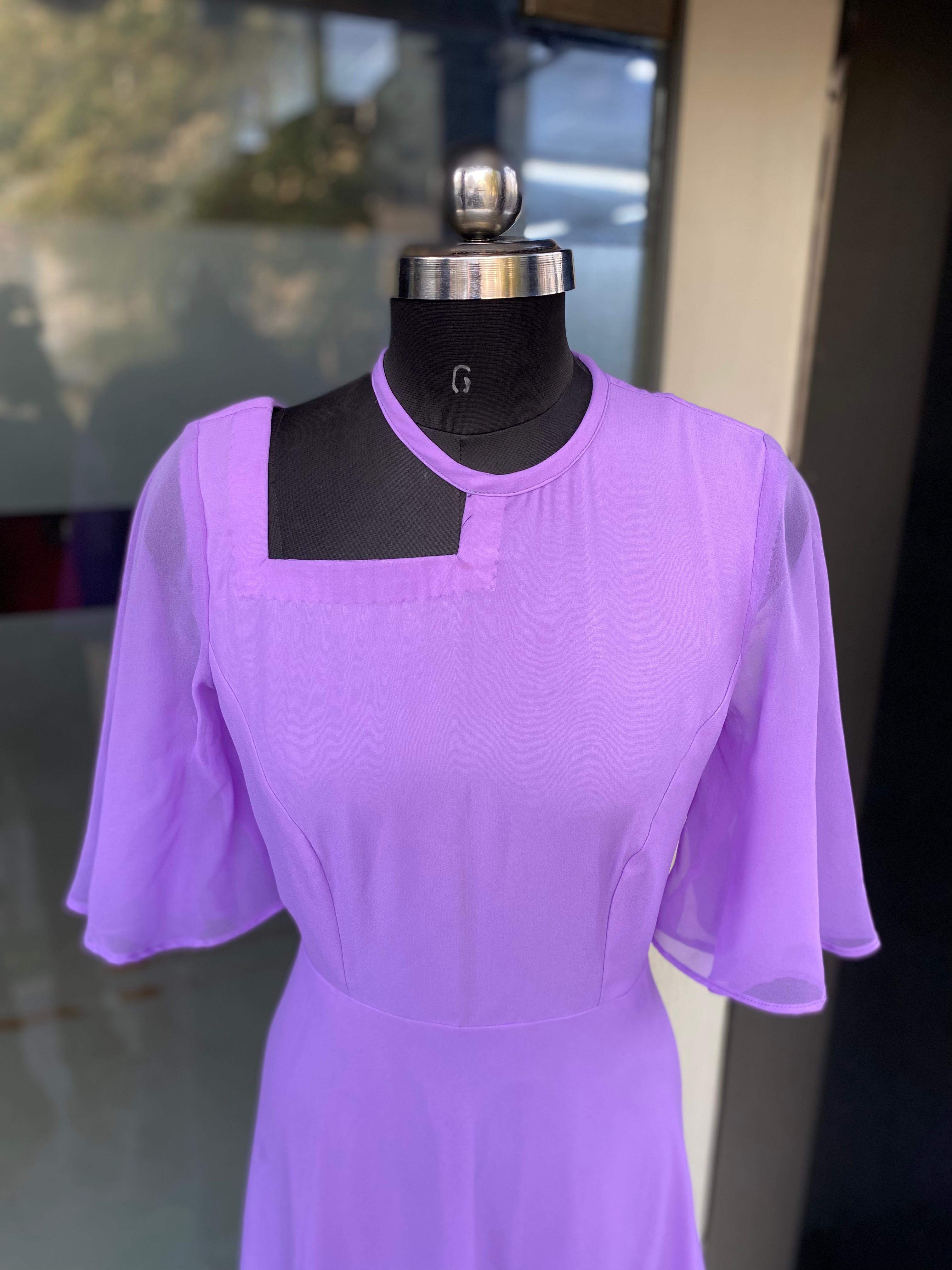Solid Lavender Maxi Dress