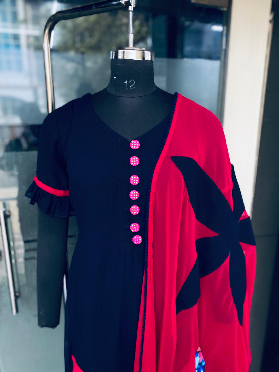 Navy Blue Flower Suit