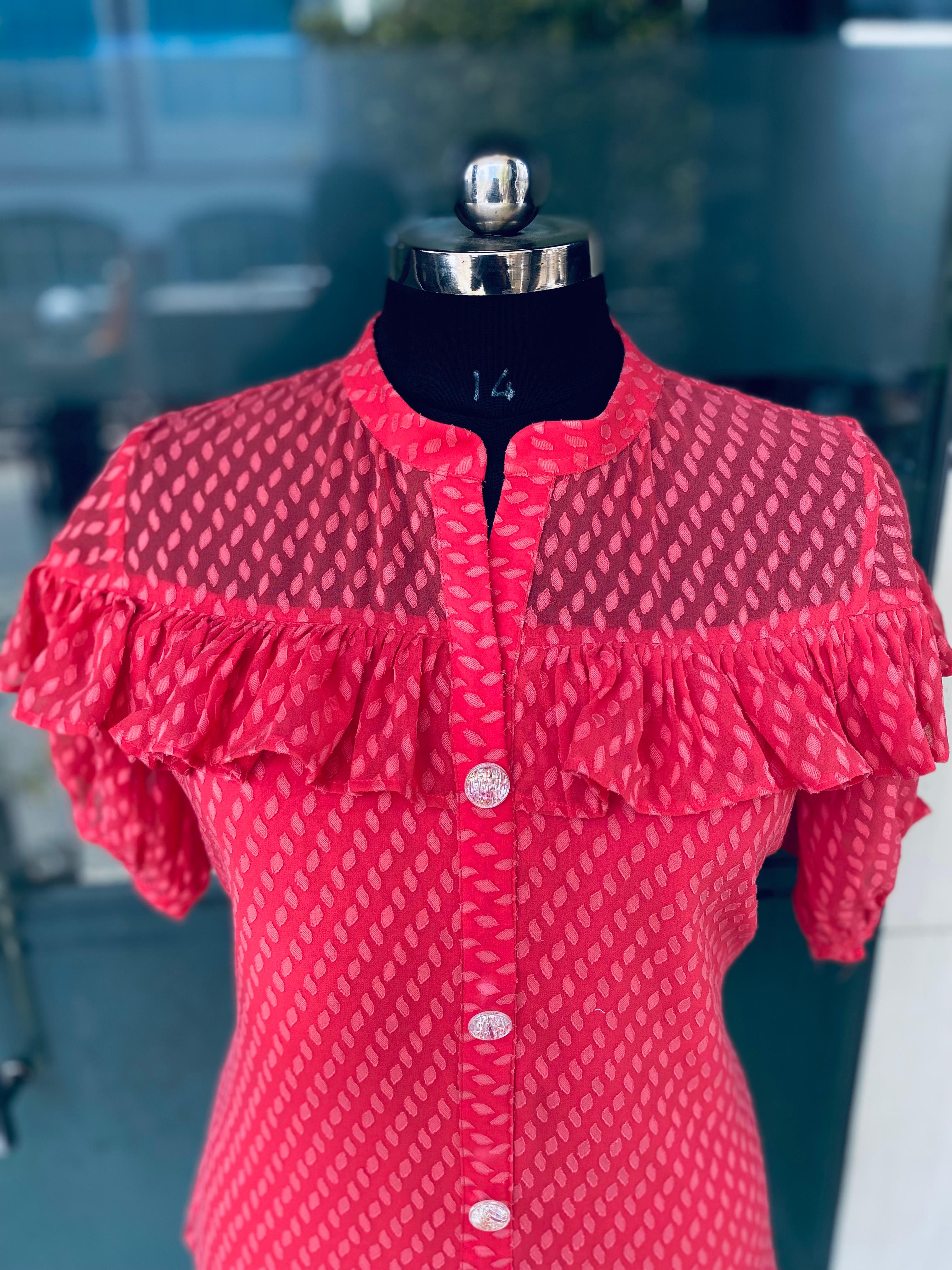 Carrot Pink Sheer Shirt