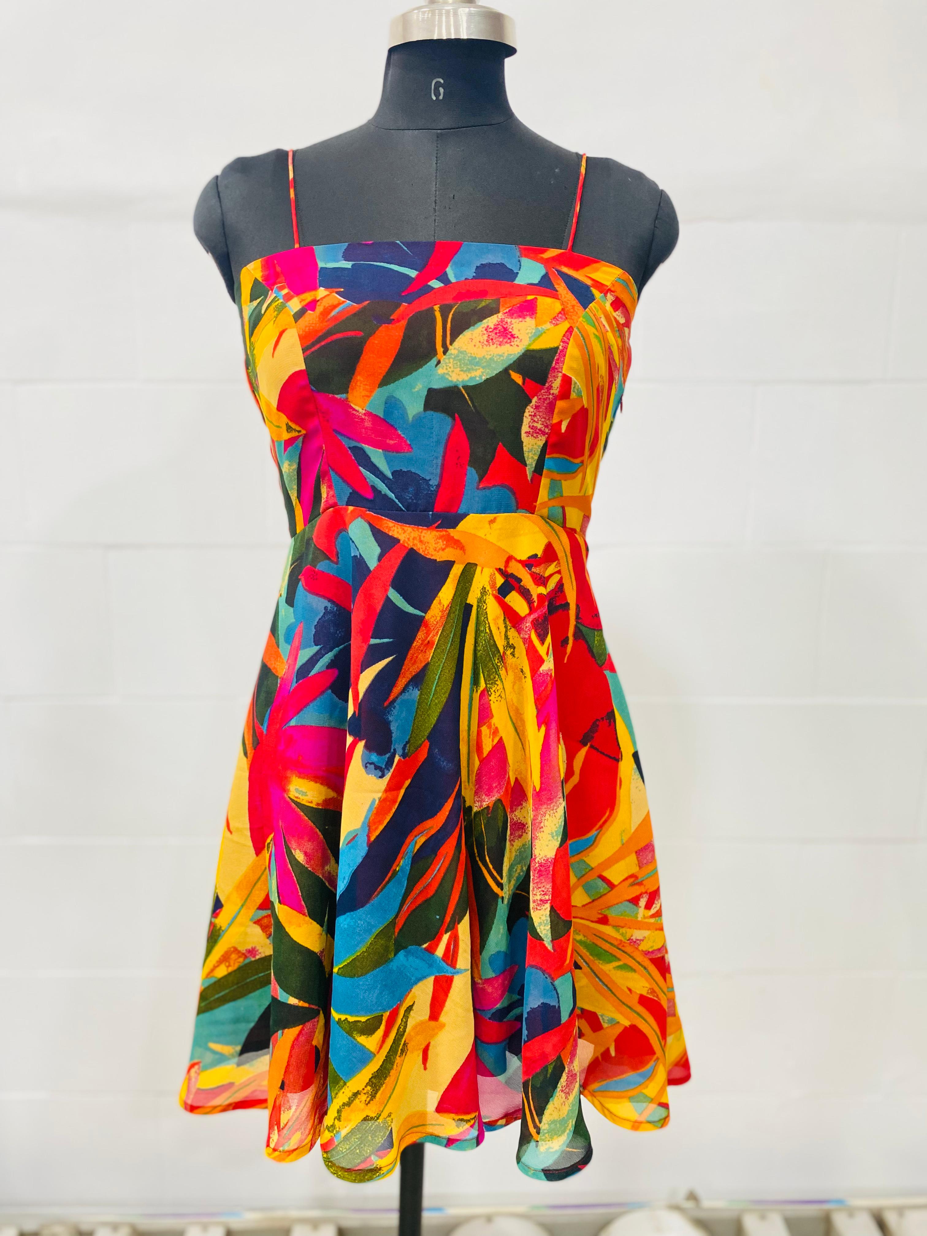 Tropical Sunset Swing Dress
