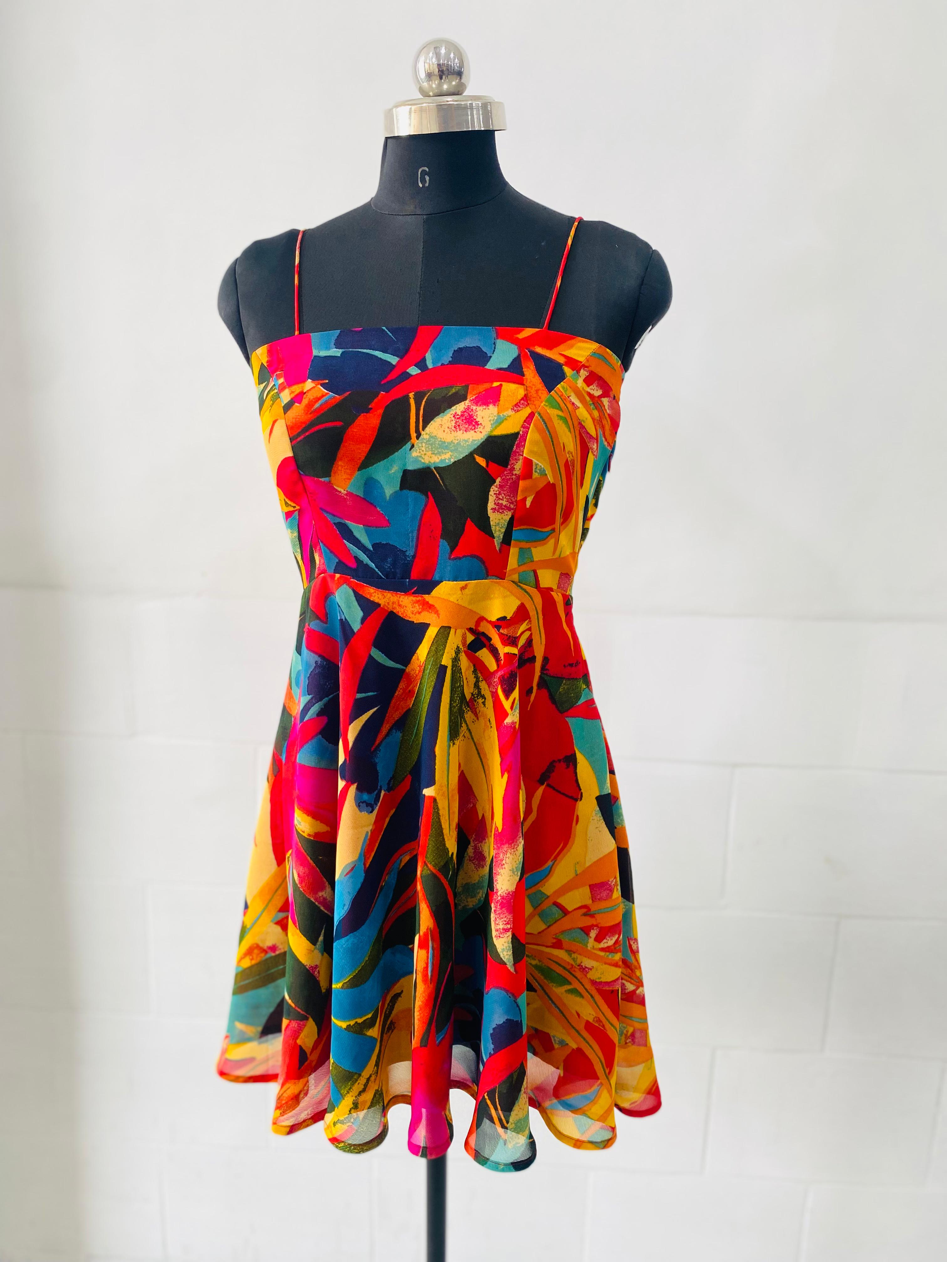 Tropical Sunset Swing Dress