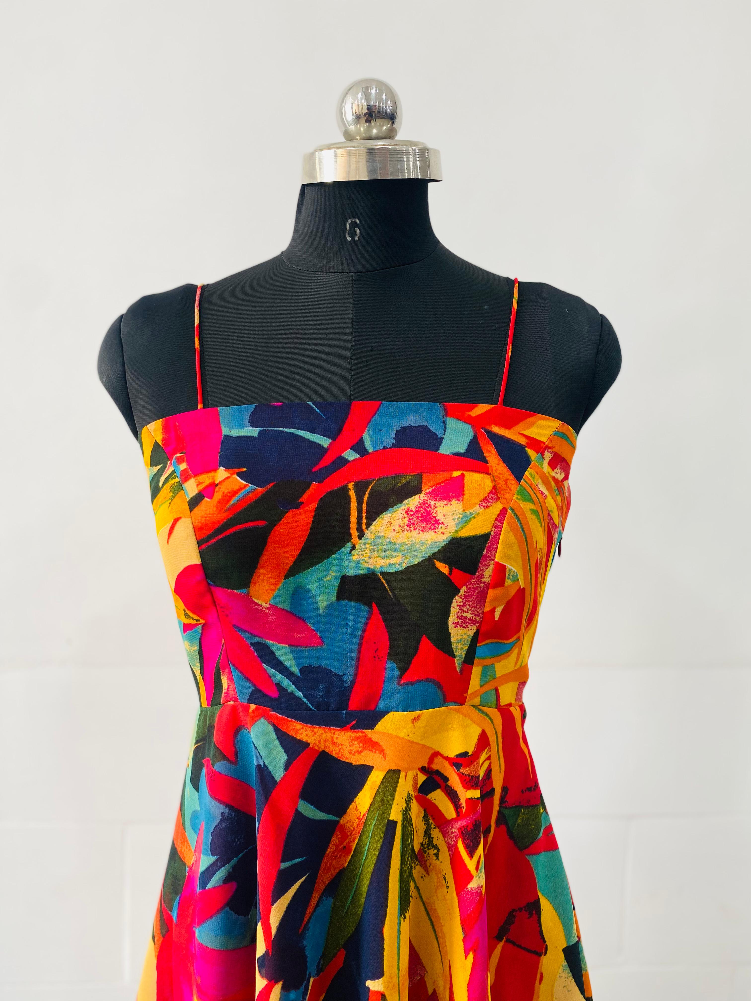 Tropical Sunset Swing Dress