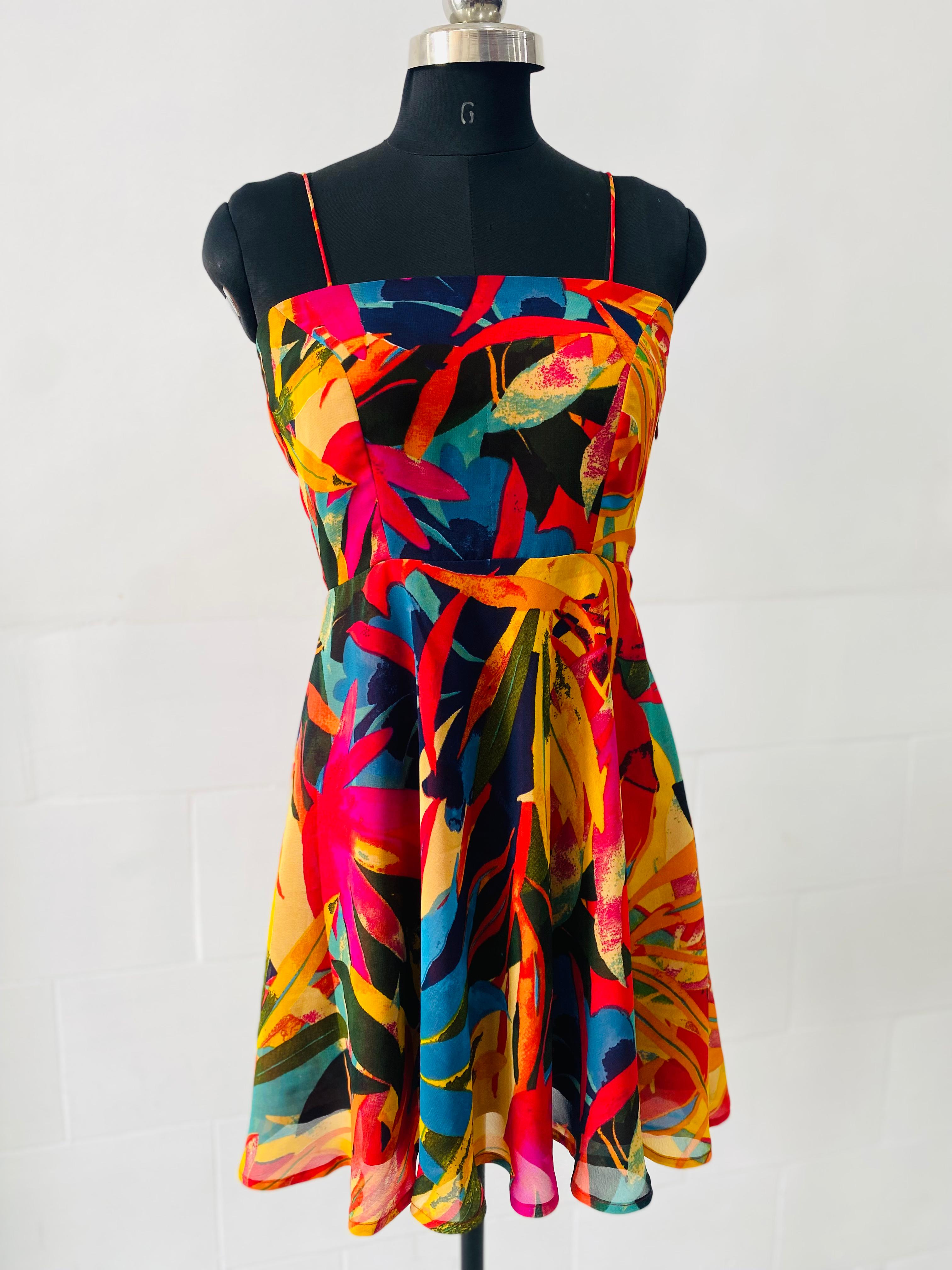 Tropical Sunset Swing Dress