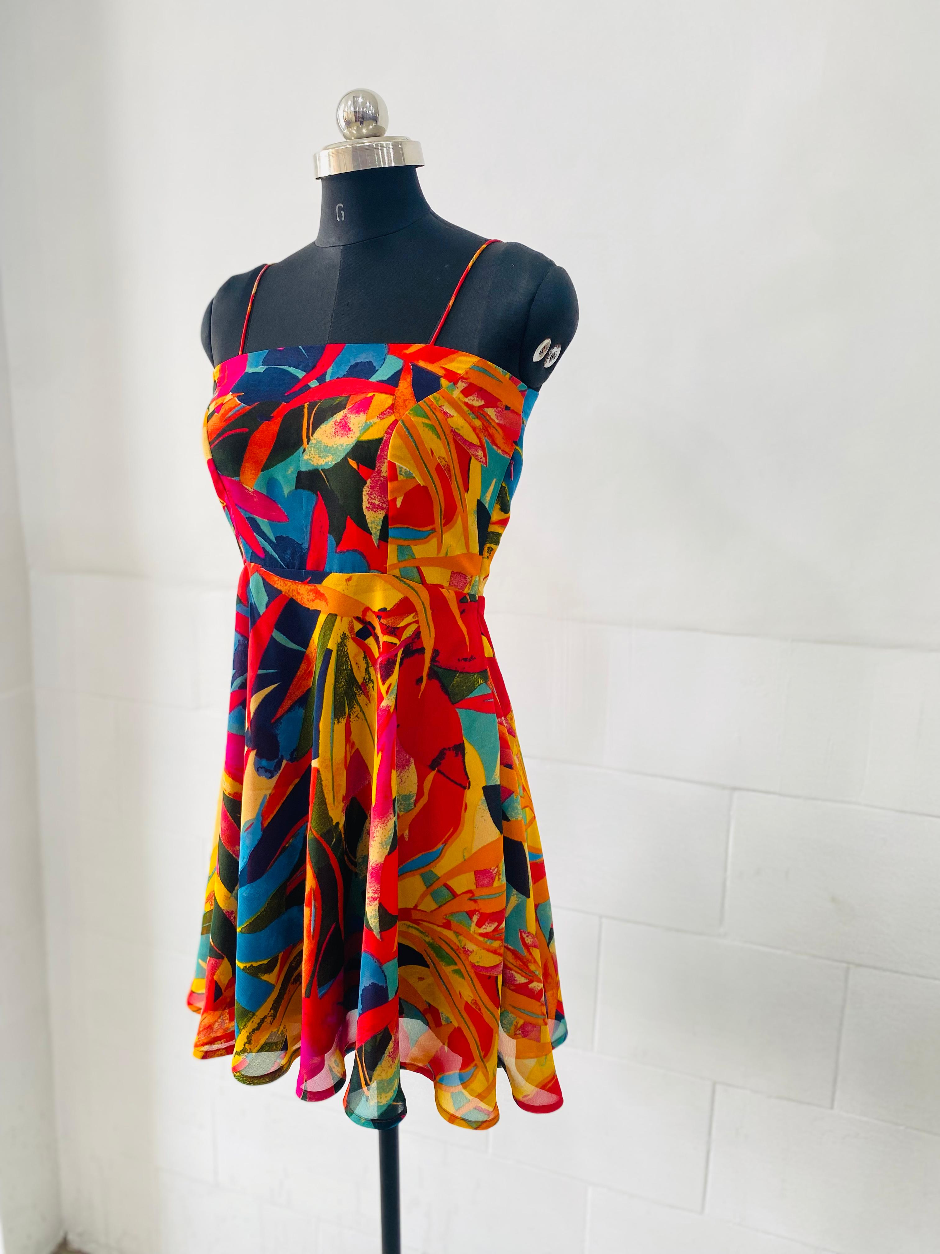 Tropical Sunset Swing Dress