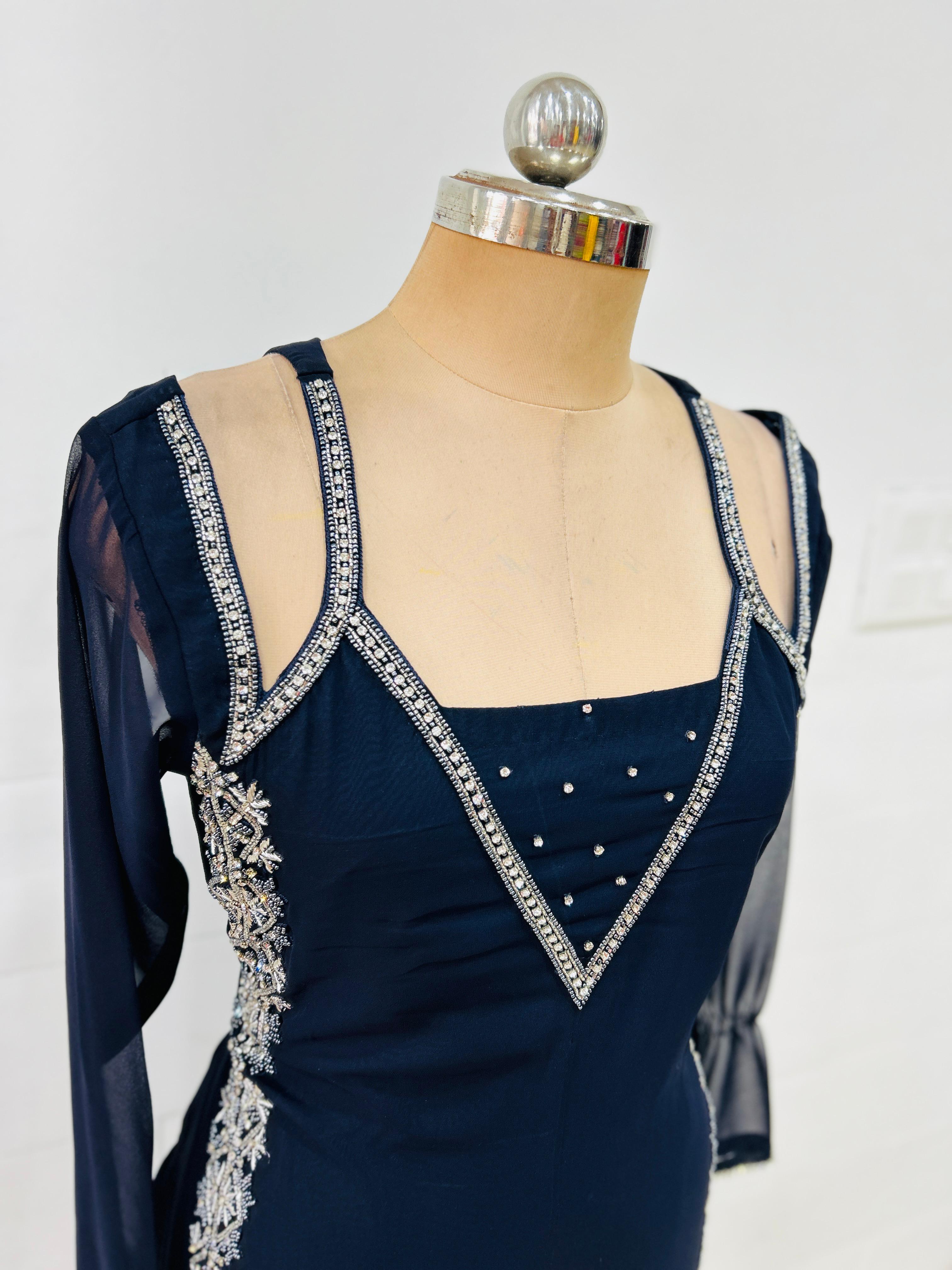 Navy Blue Starlit Charm Kurti