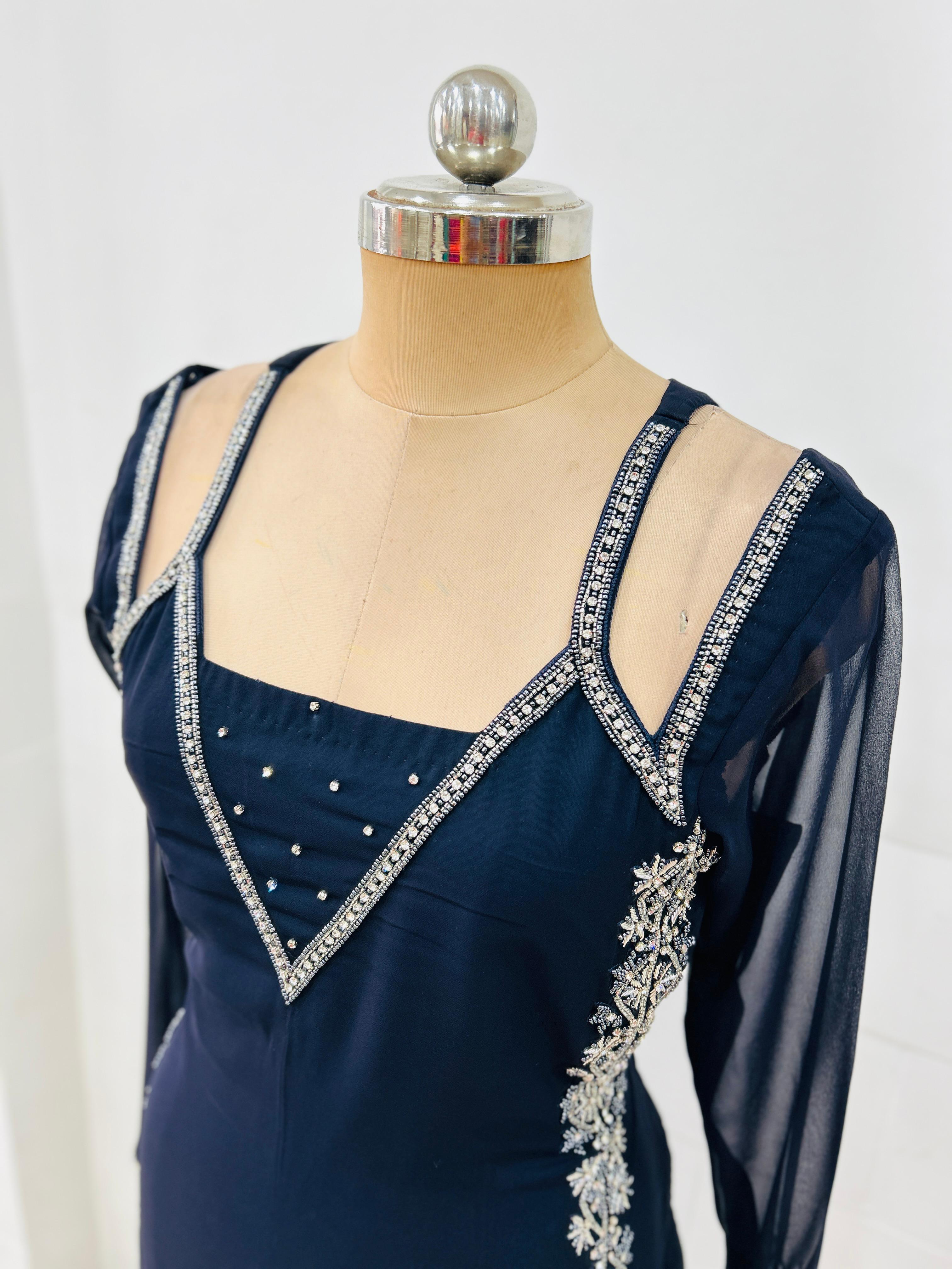 Navy Blue Starlit Charm Kurti