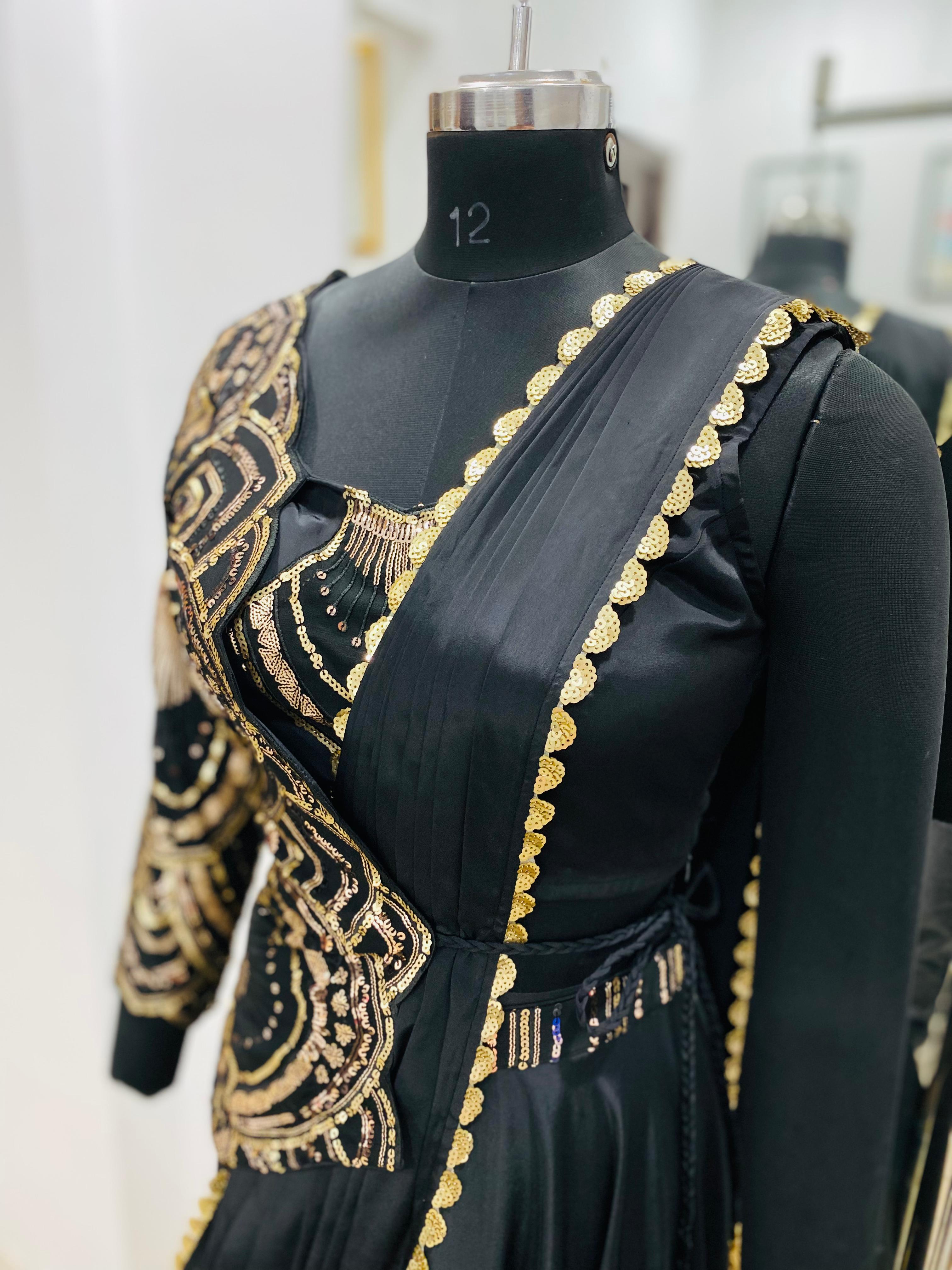 Black Jacket Saree