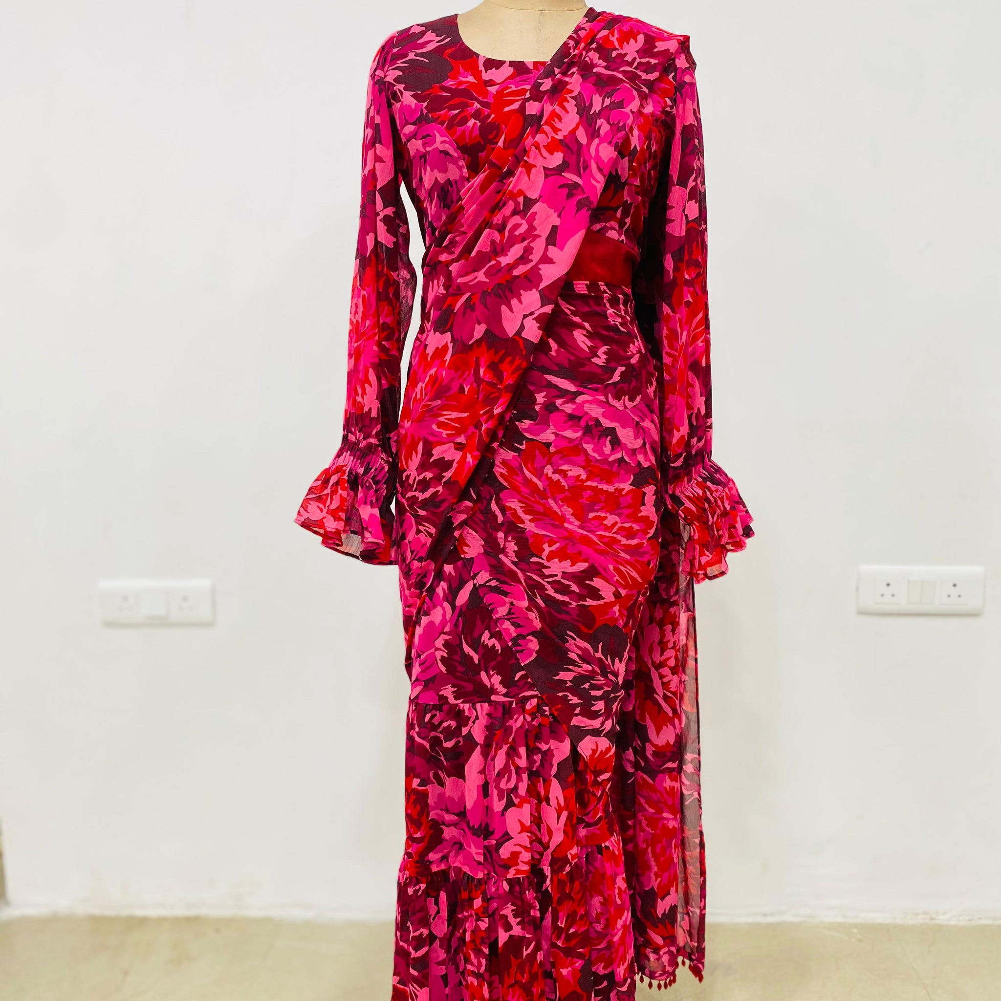 Rosy Hues Maxi Saree