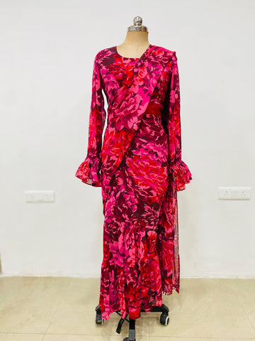 Rosy Hues Maxi Saree