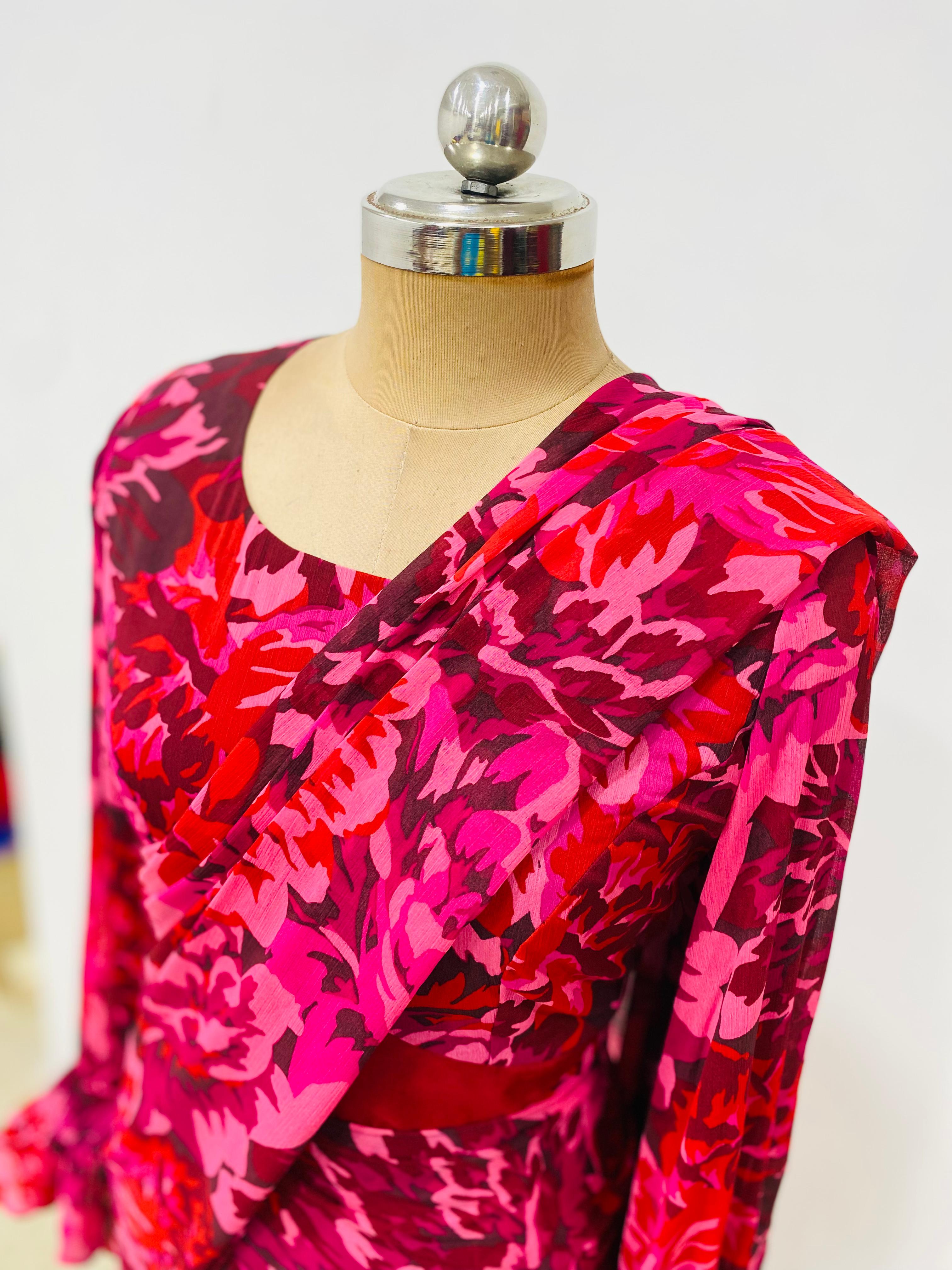 Rosy Hues Maxi Saree