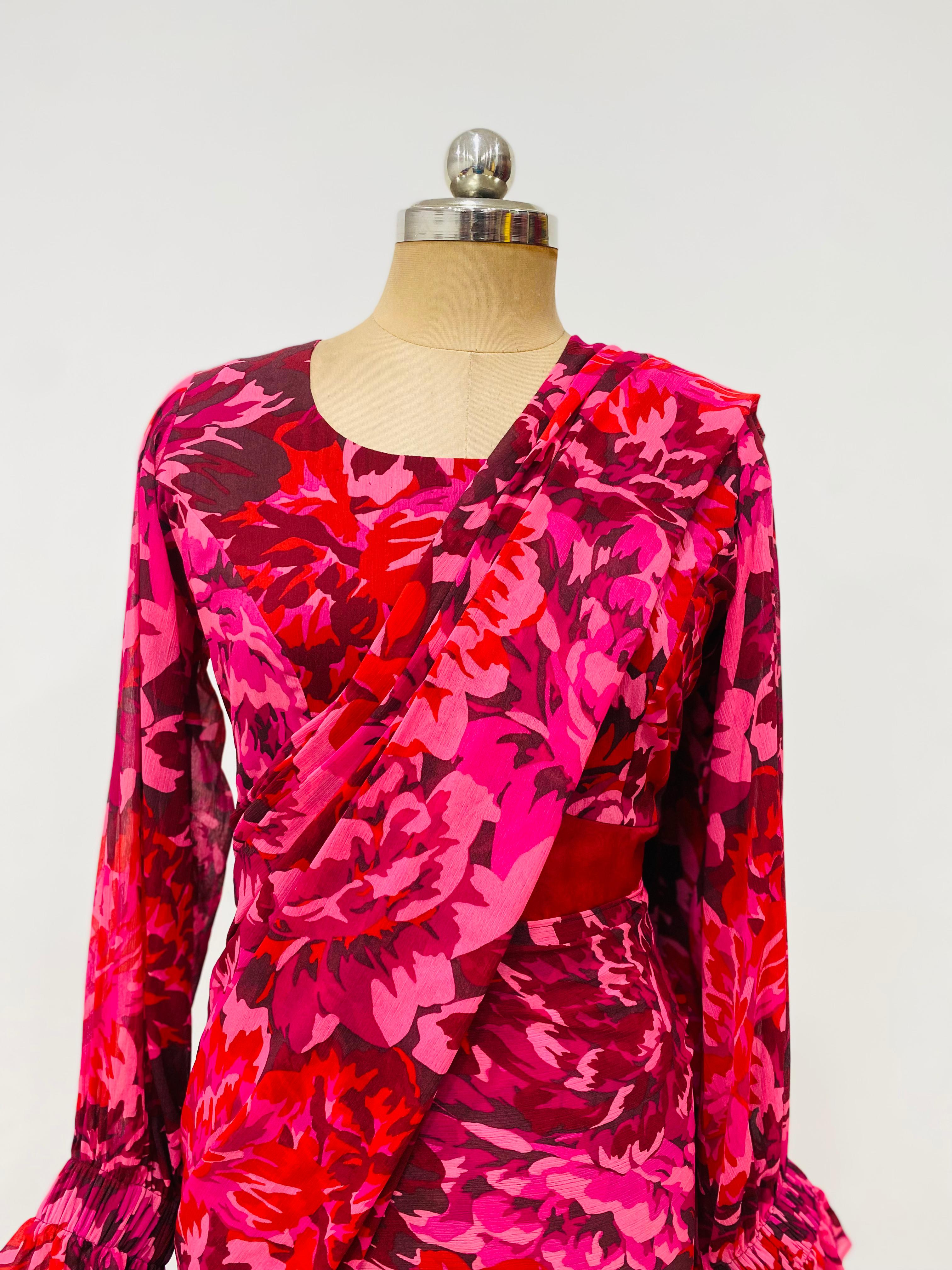 Rosy Hues Maxi Saree