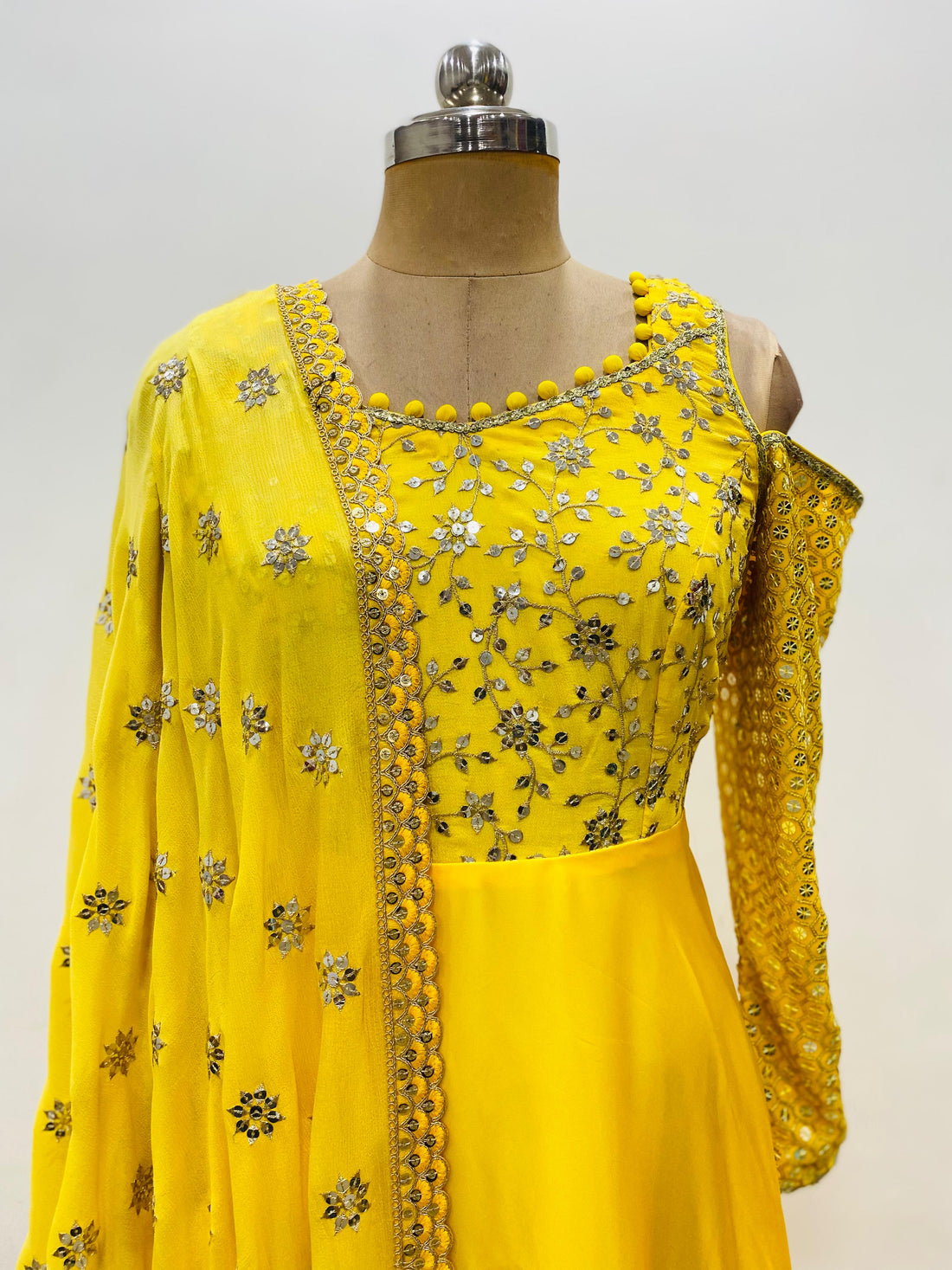 MBM Yellow Karva Chauth Anarkali