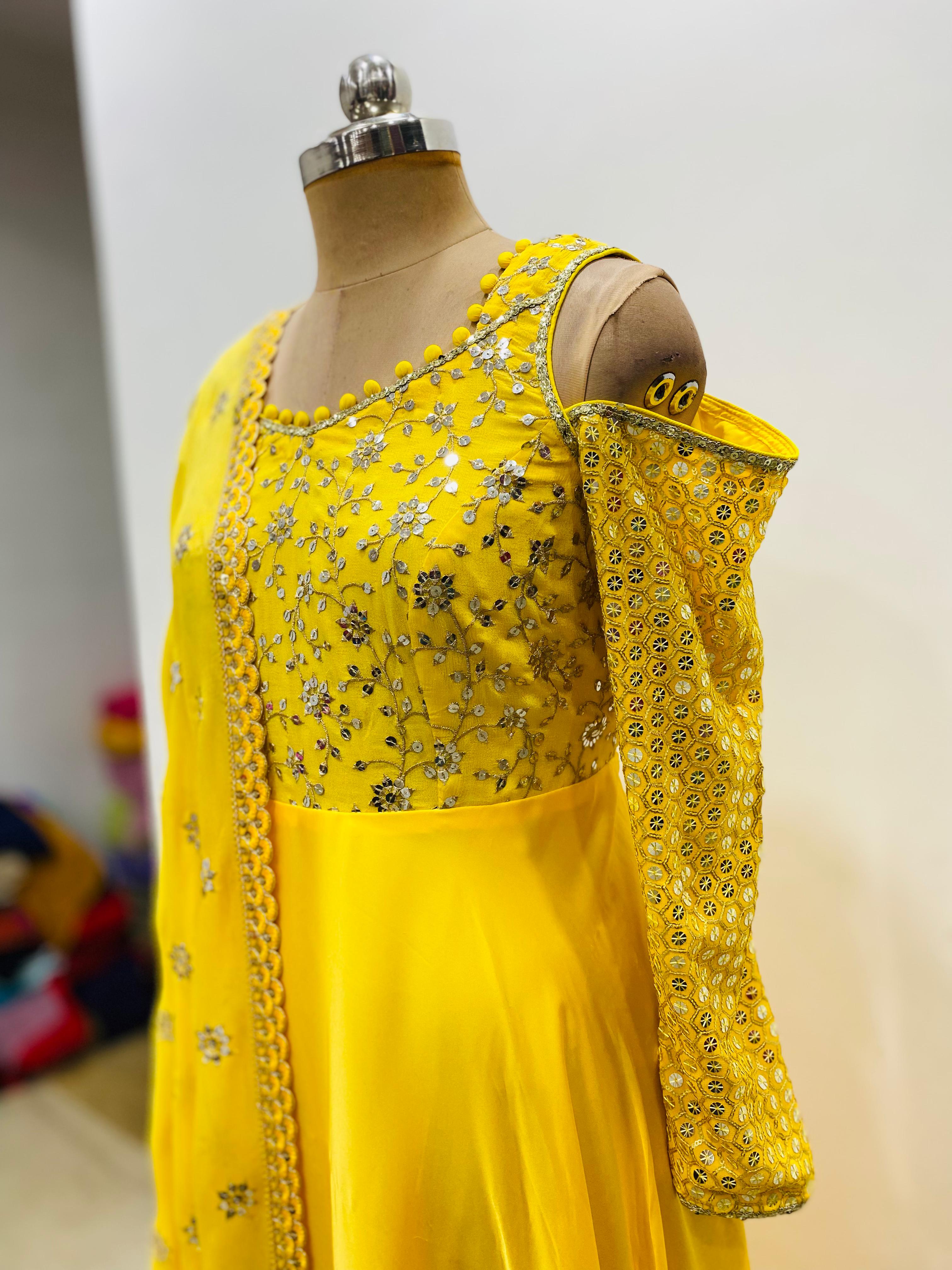 MBM Yellow Karva Chauth Anarkali