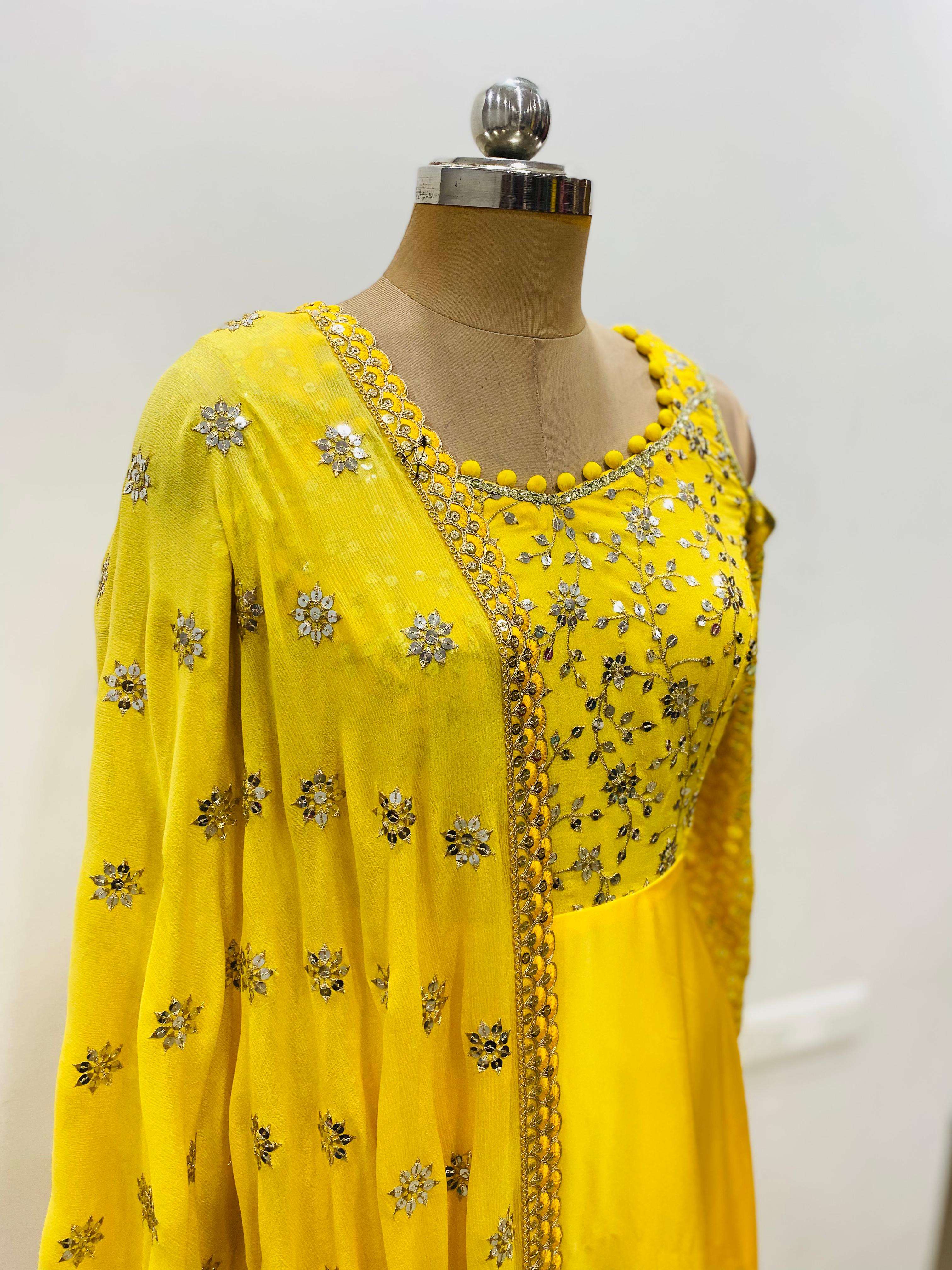MBM Yellow Karva Chauth Anarkali