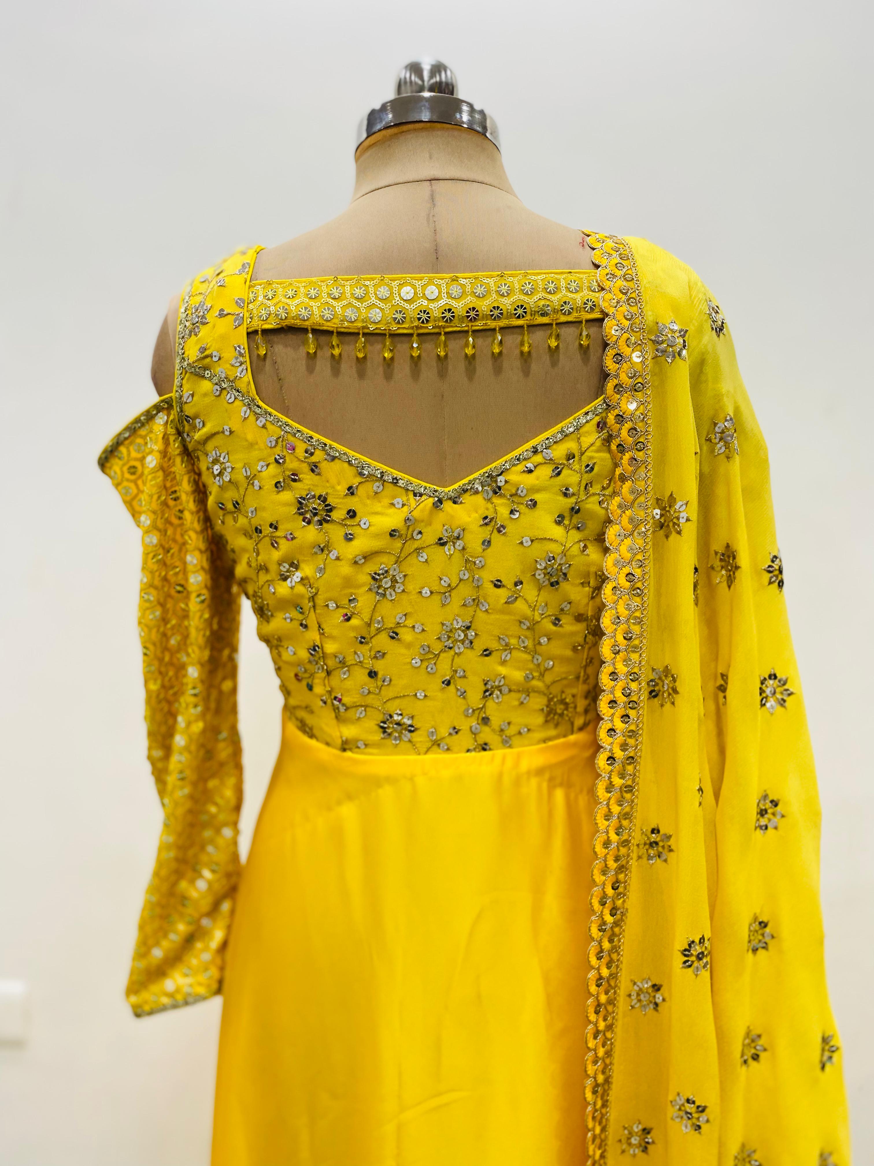 MBM Yellow Karva Chauth Anarkali