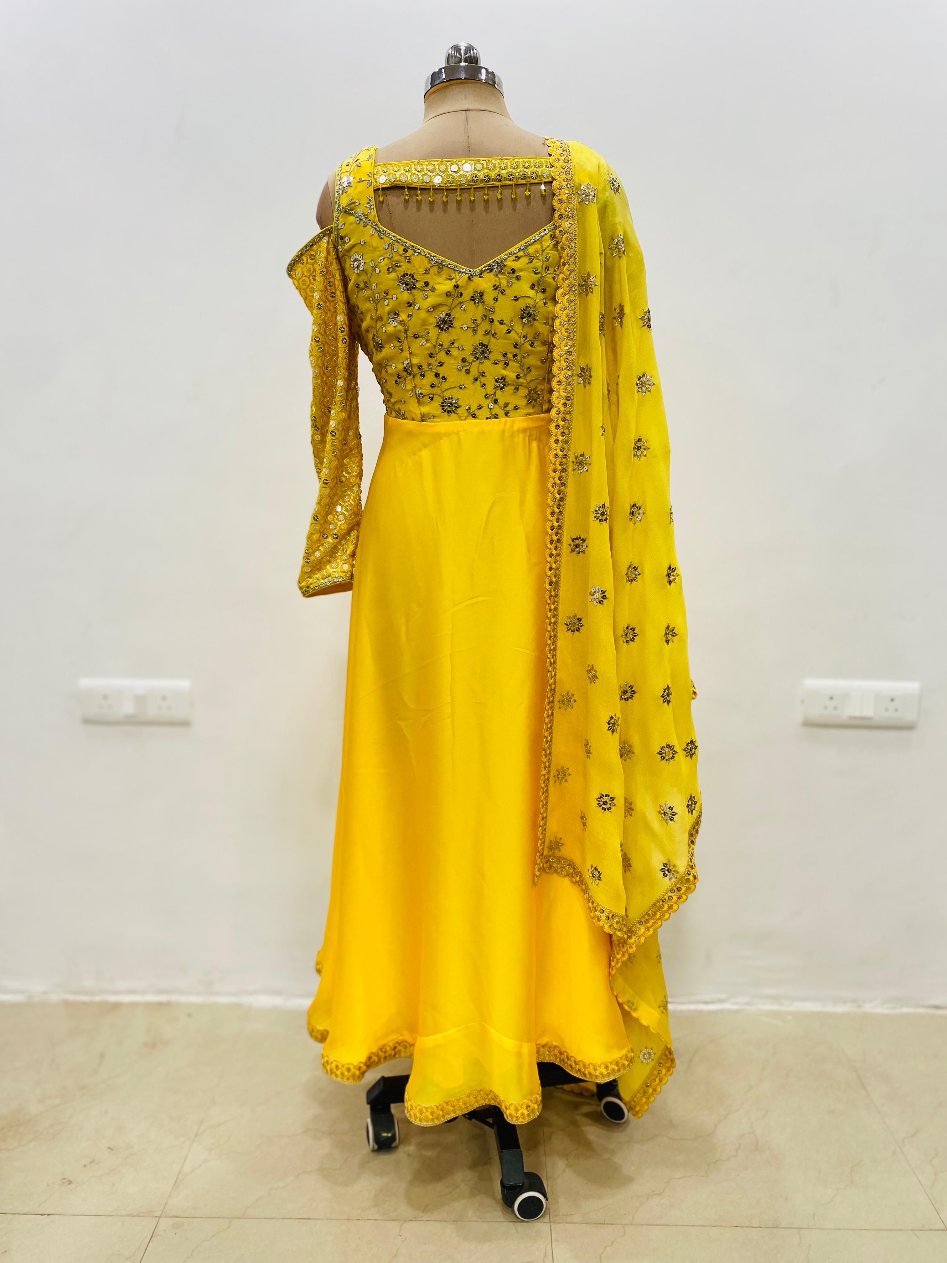 MBM Yellow Karva Chauth Anarkali