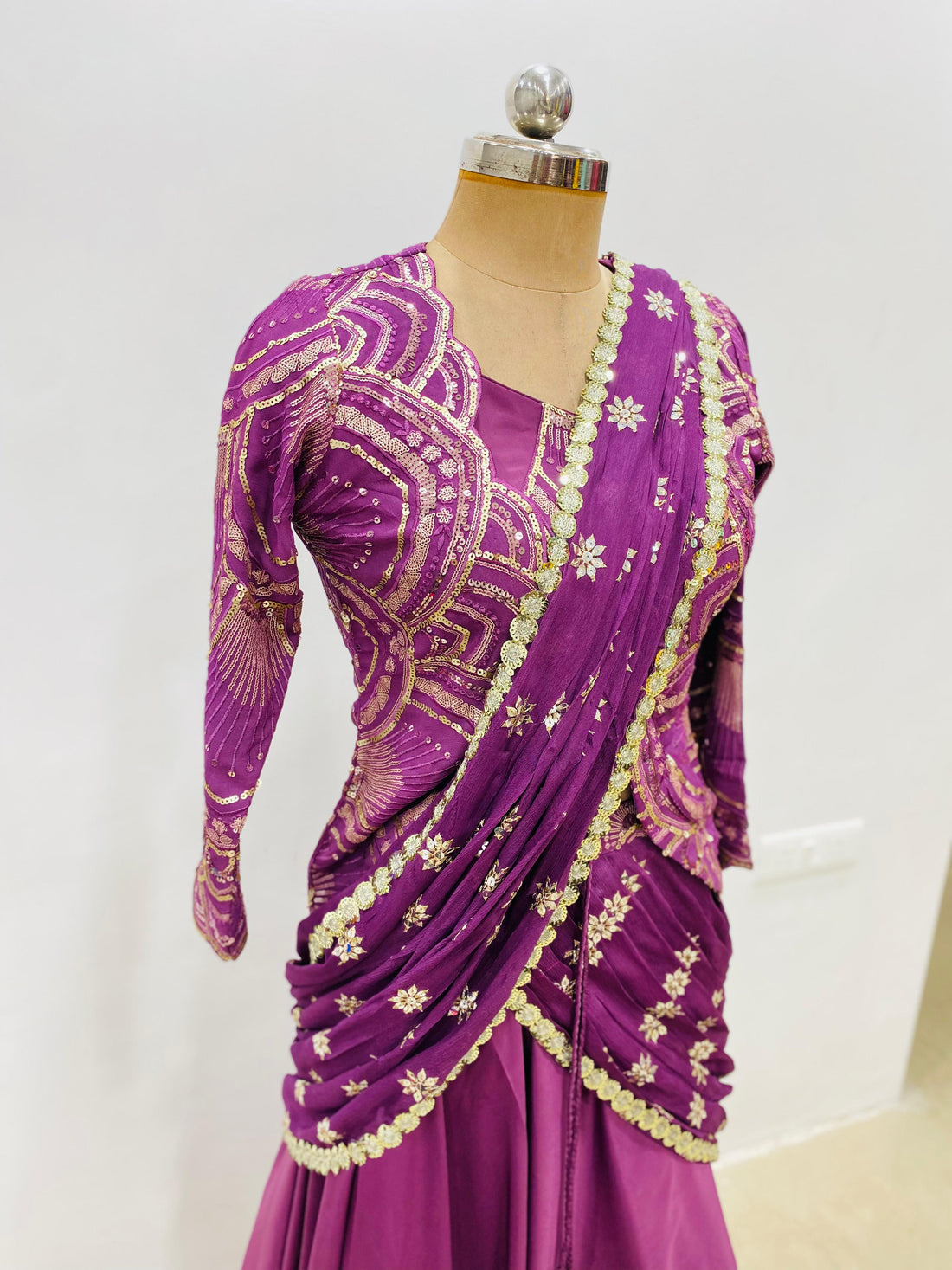 Mauve Jacket Saree