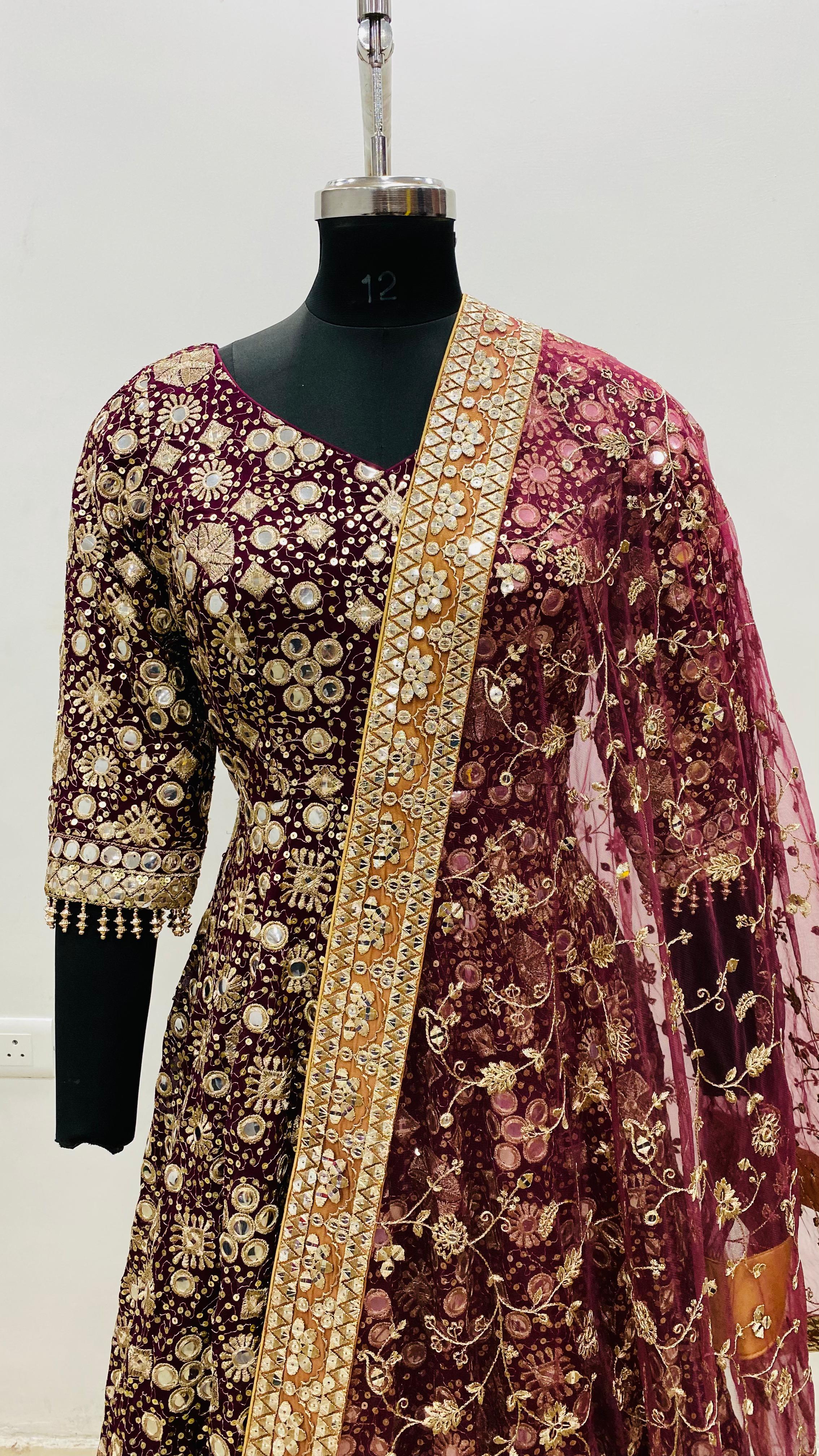 Mirror the Wine Lehenga