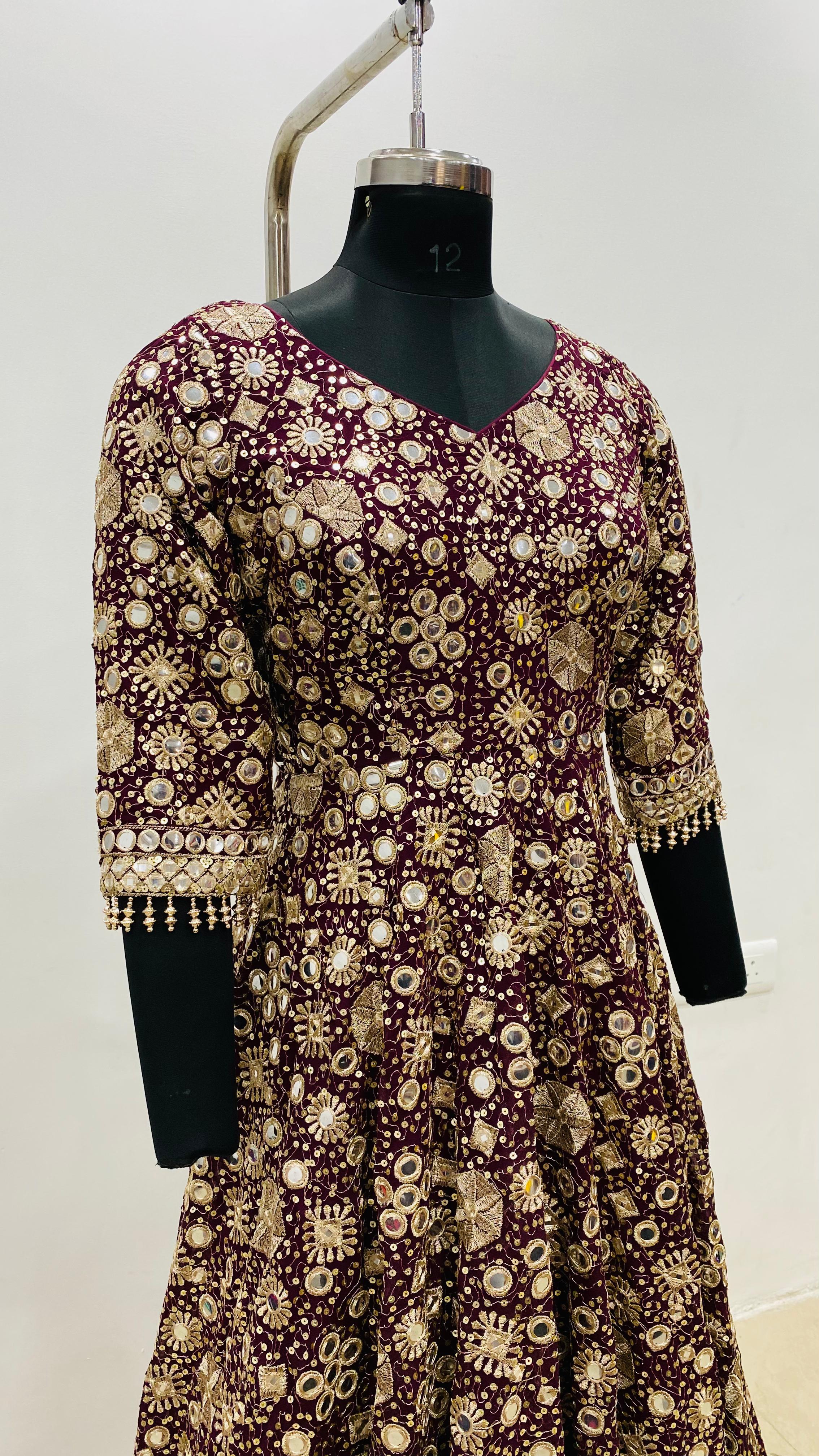 Mirror the Wine Lehenga