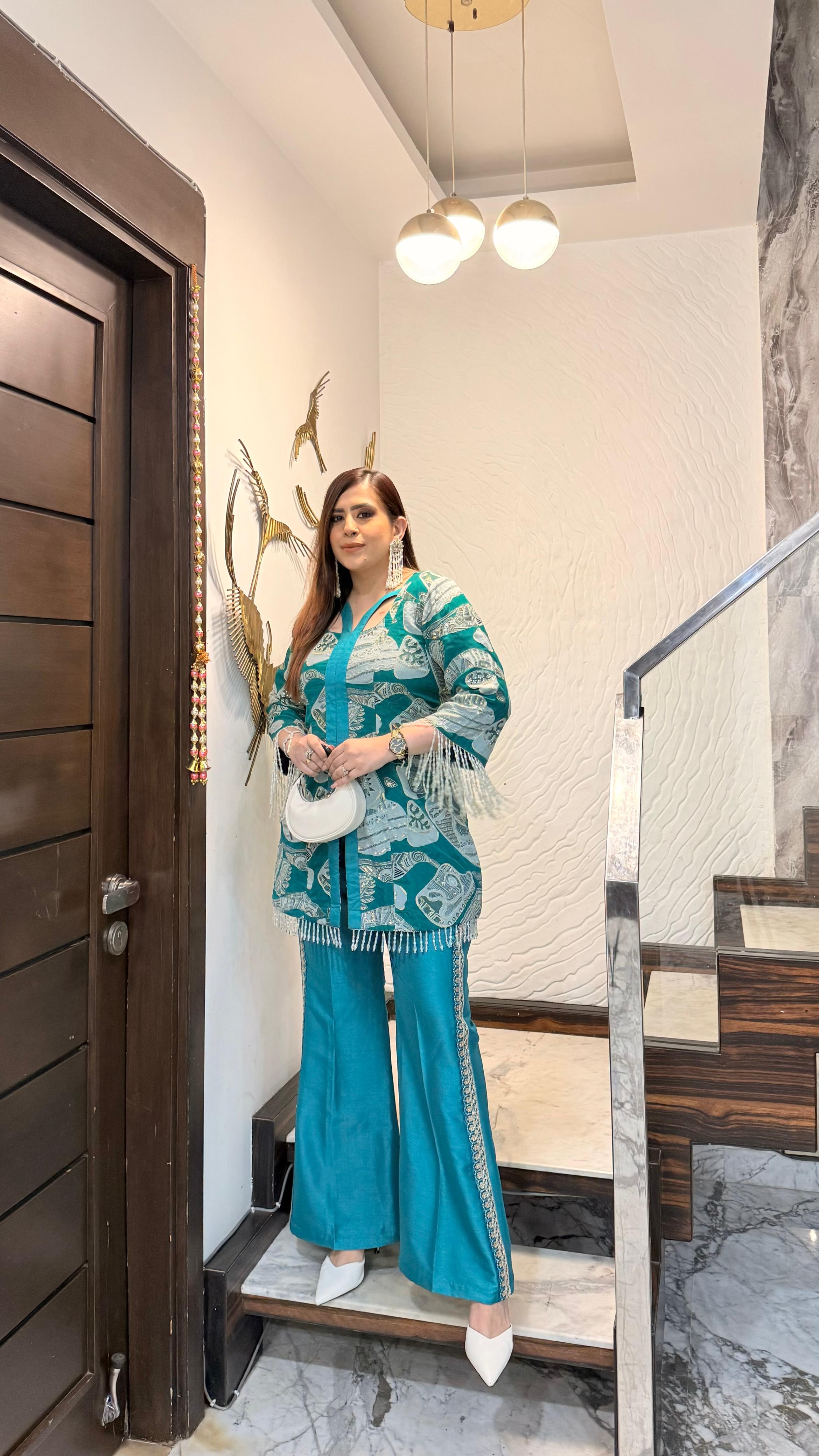 Teal Green Bollywood Co-ord