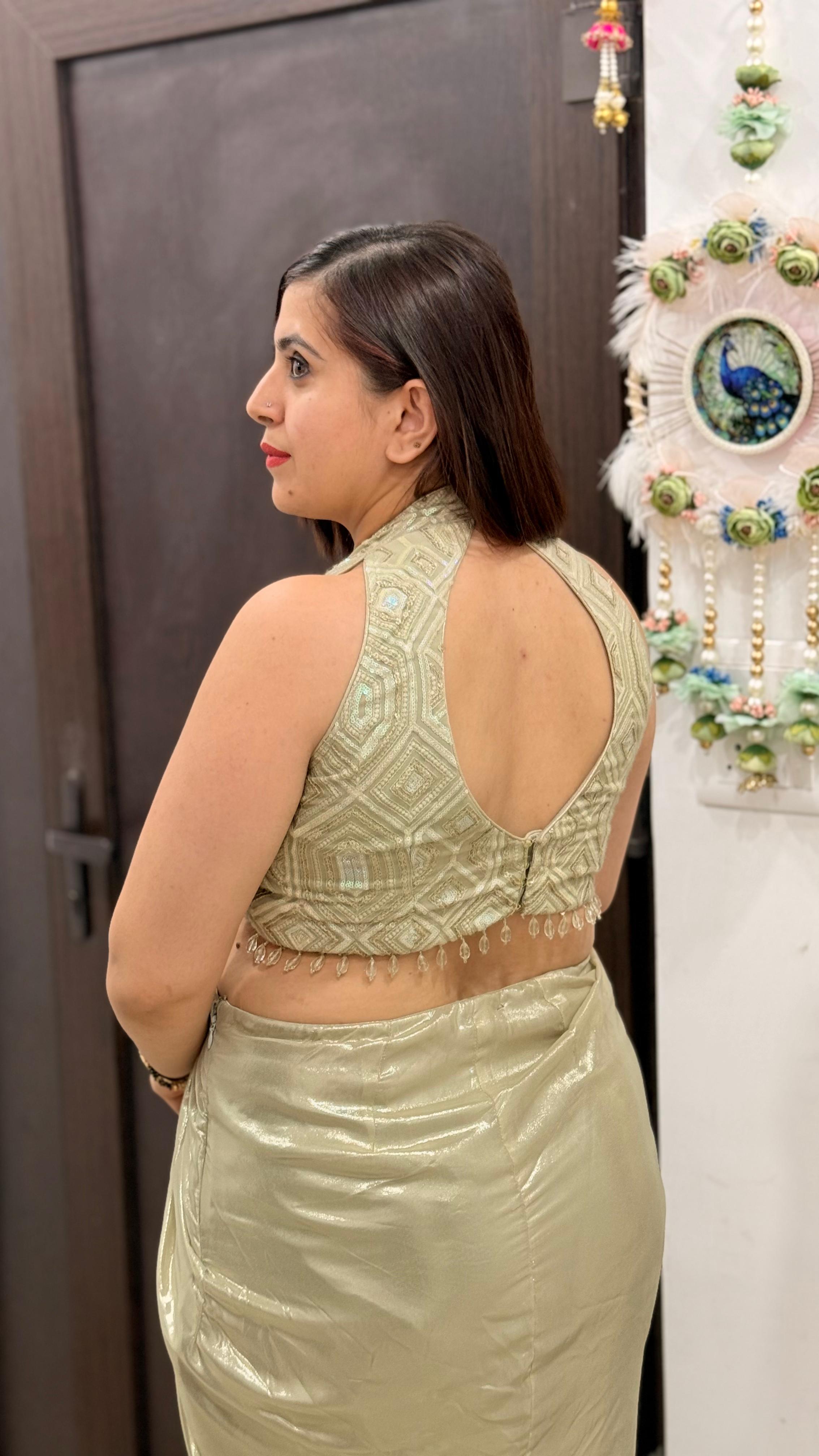 Pista Eye Foil Drape+Shrug