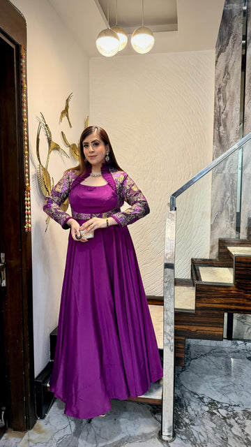 Violet Banarasi Gown