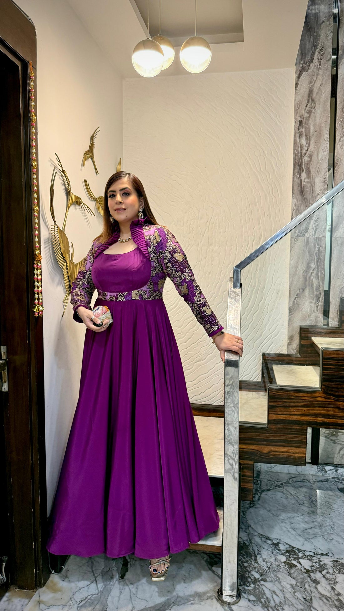 Violet Banarasi Gown