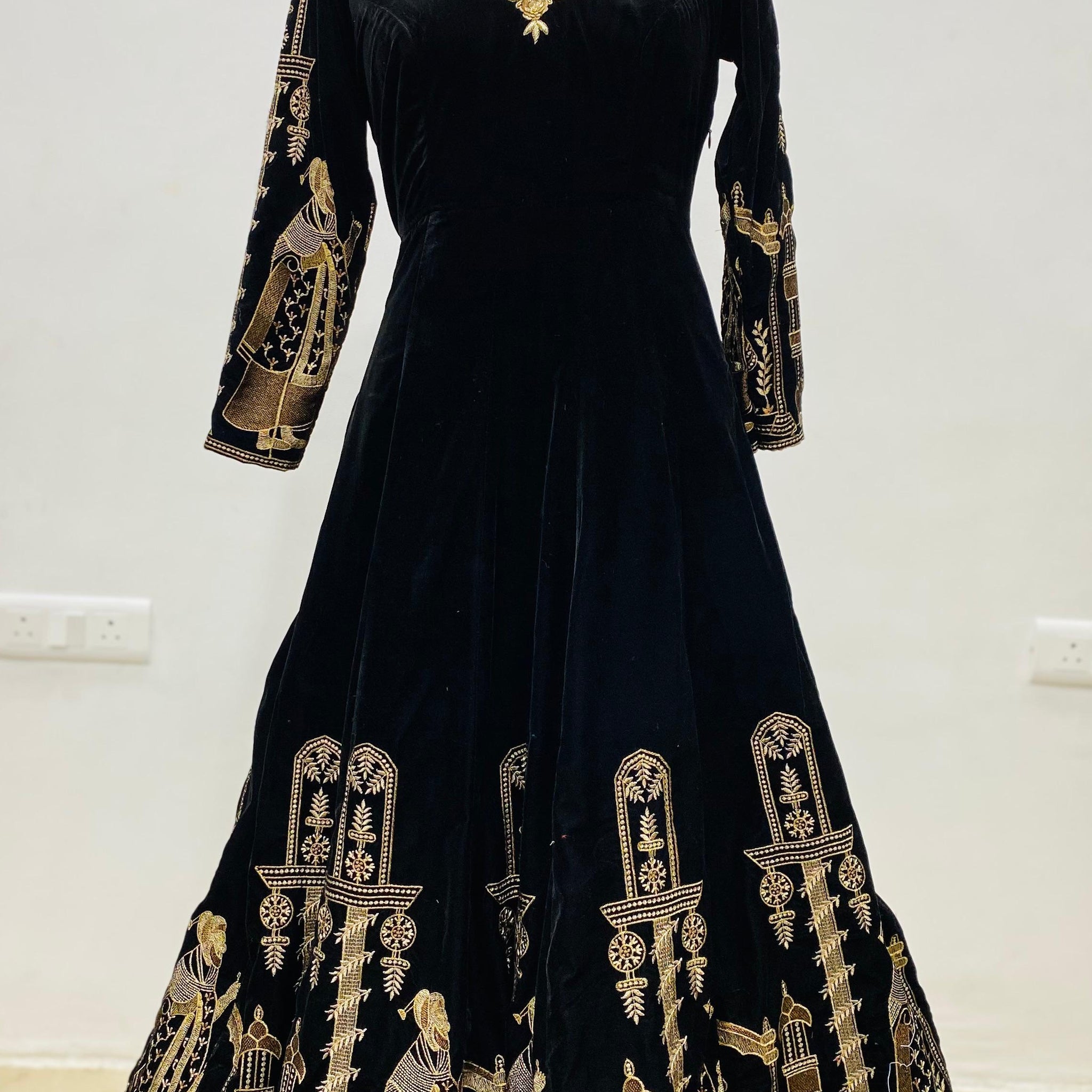 Black Velvet Anarkali Gown