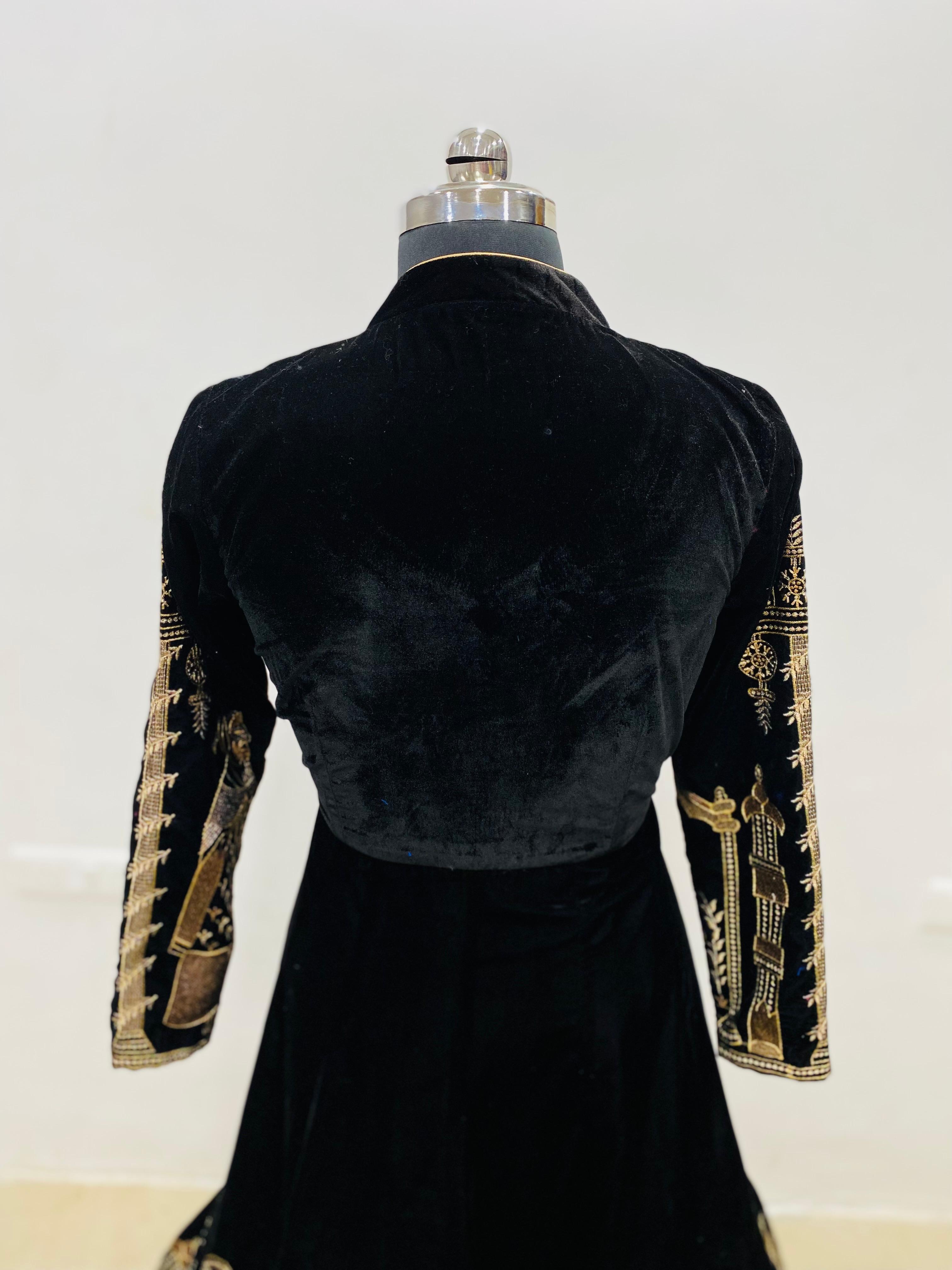 Black Velvet Anarkali Gown