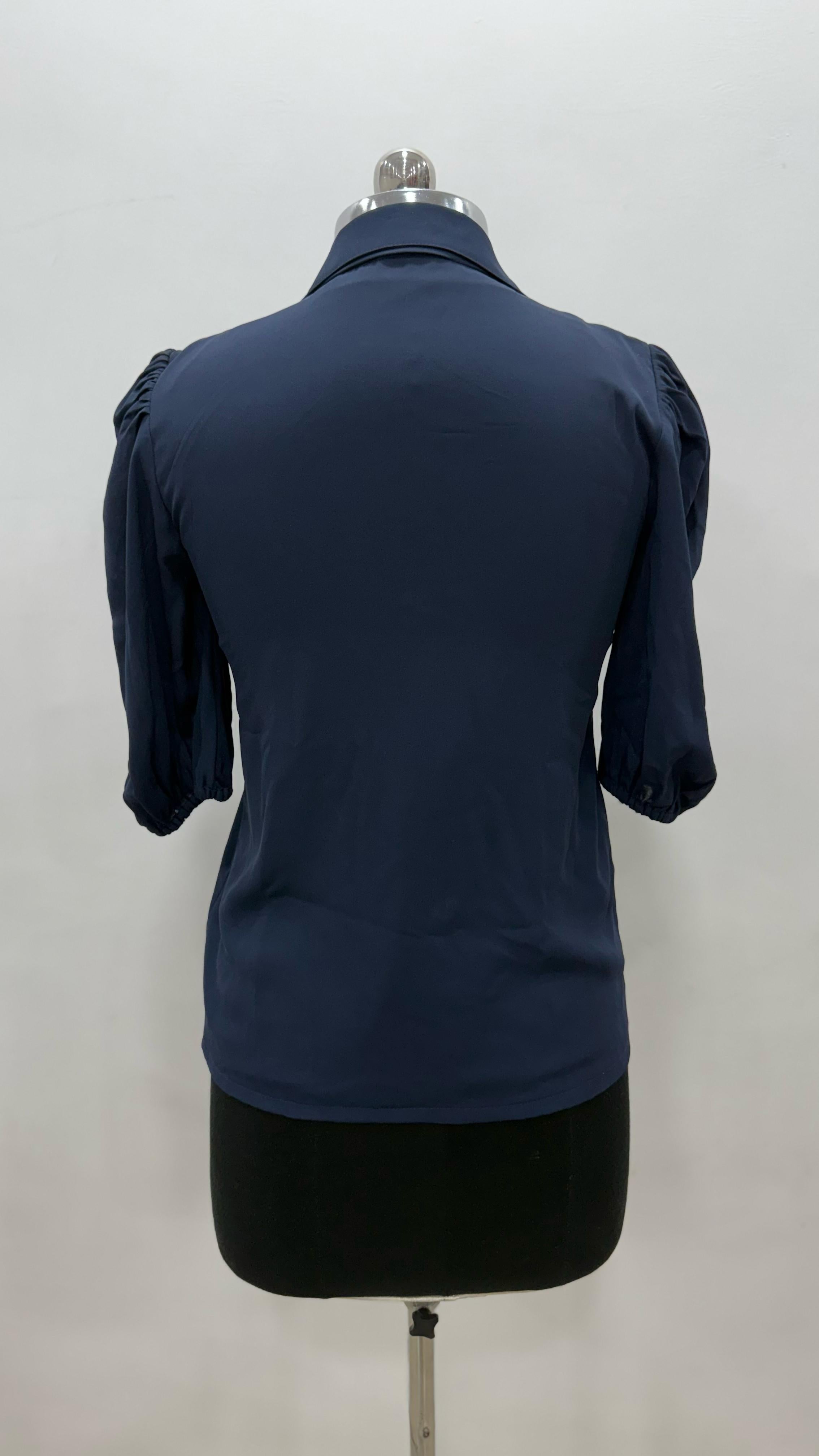 Navy Blue Swarovski Top