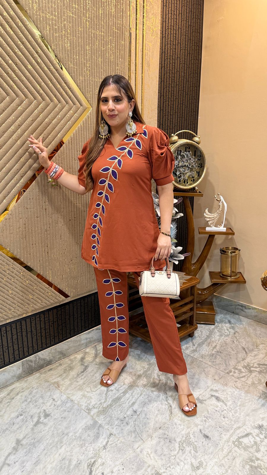 Rust Purple Leaves Co-Ord