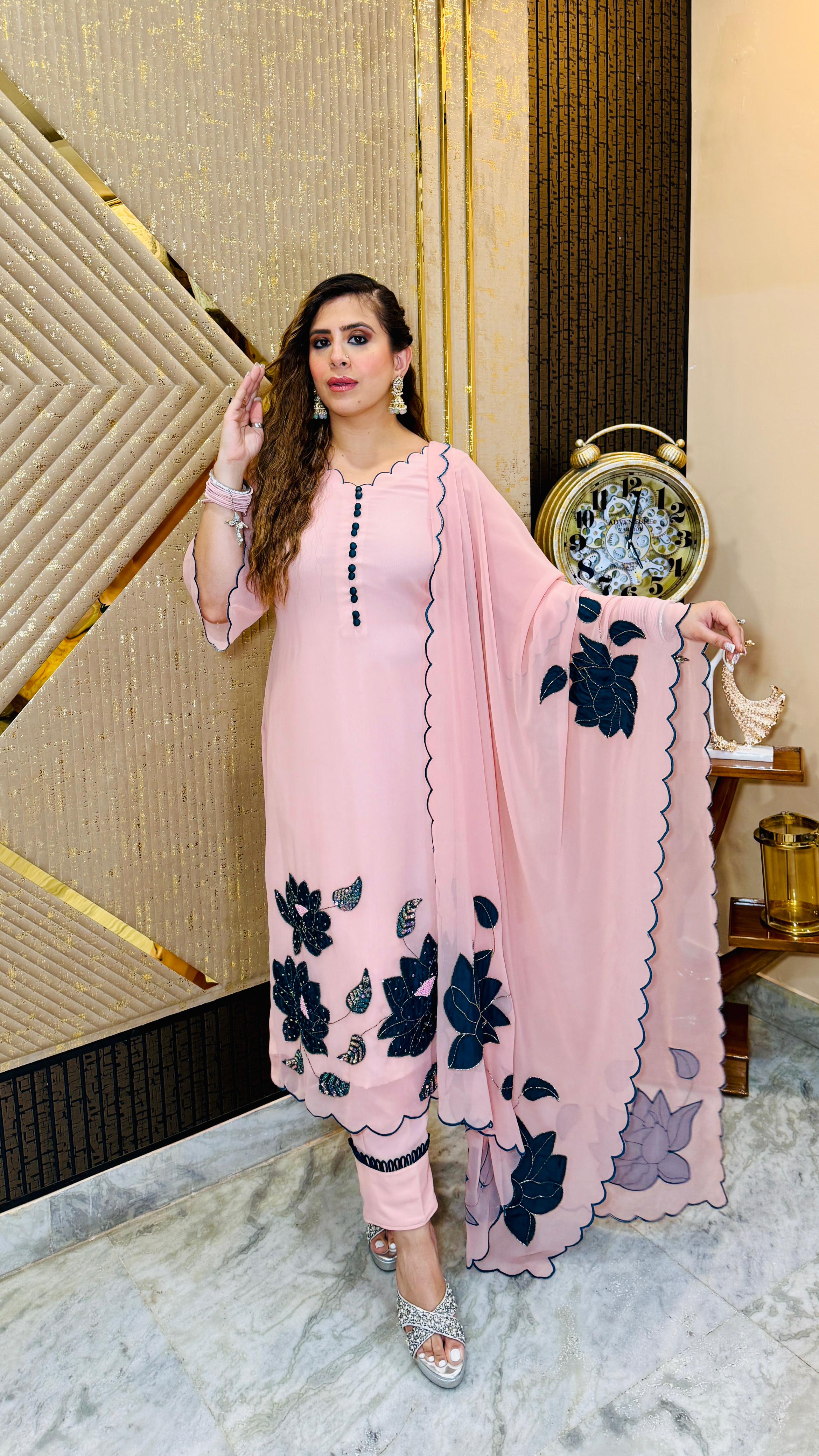 Blush-Peacock Diwali Suit