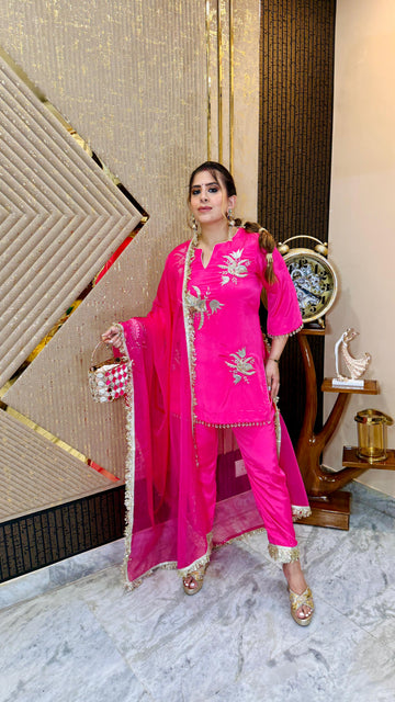 Puzzled Pink Festive Suit