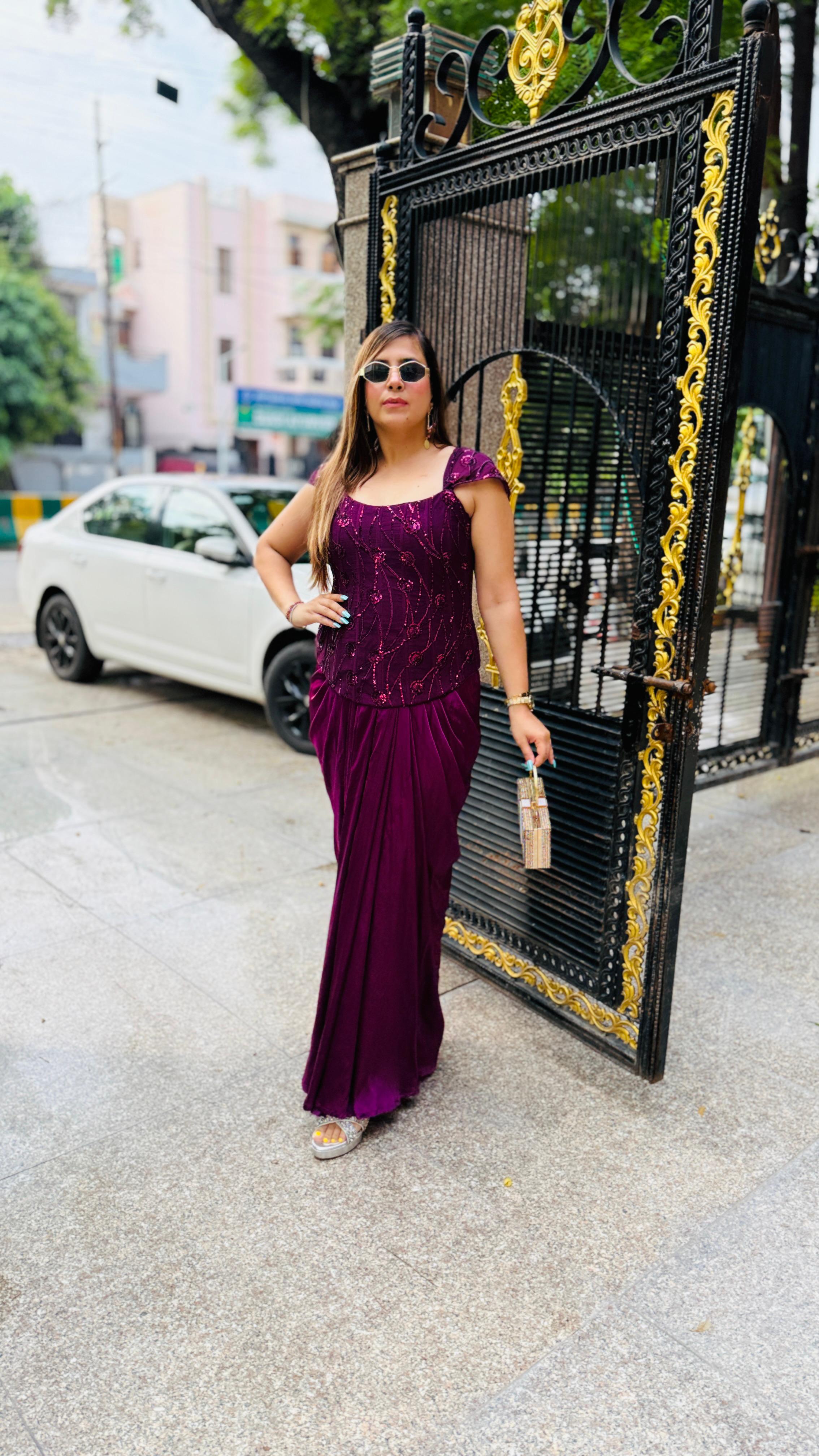 Date The Wine Corset + Drape Skirt