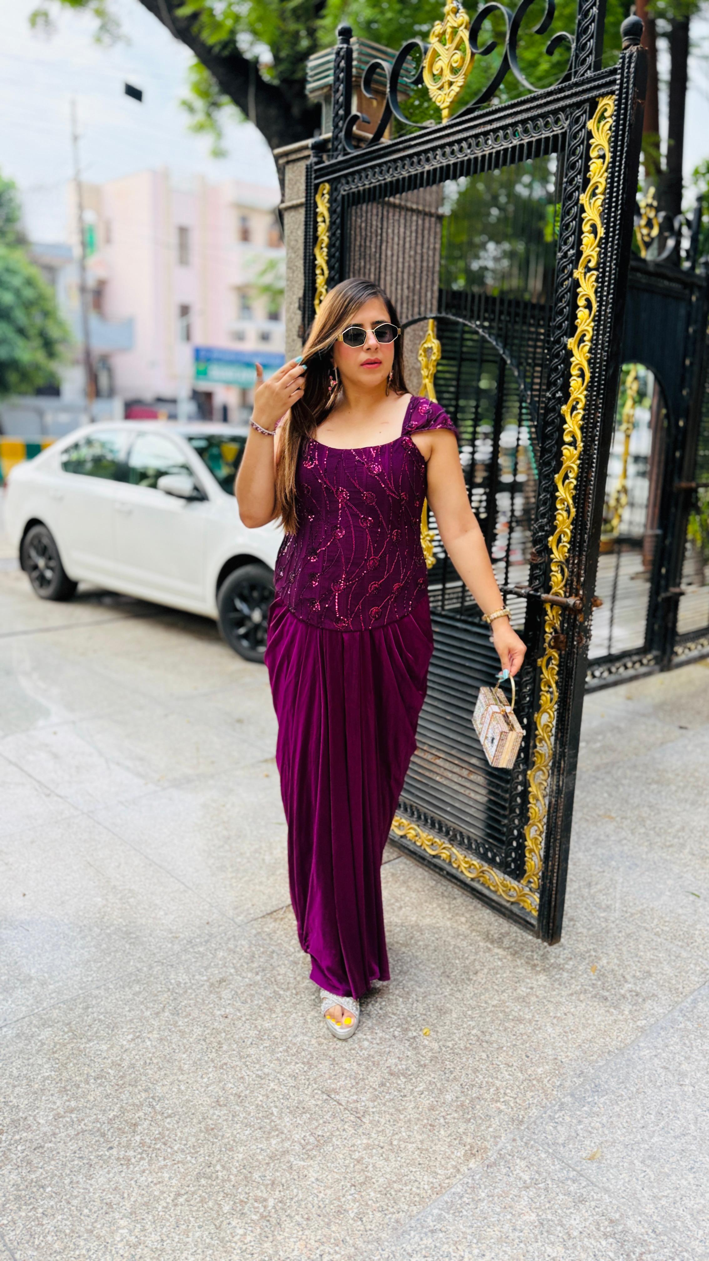 Date The Wine Corset + Drape Skirt