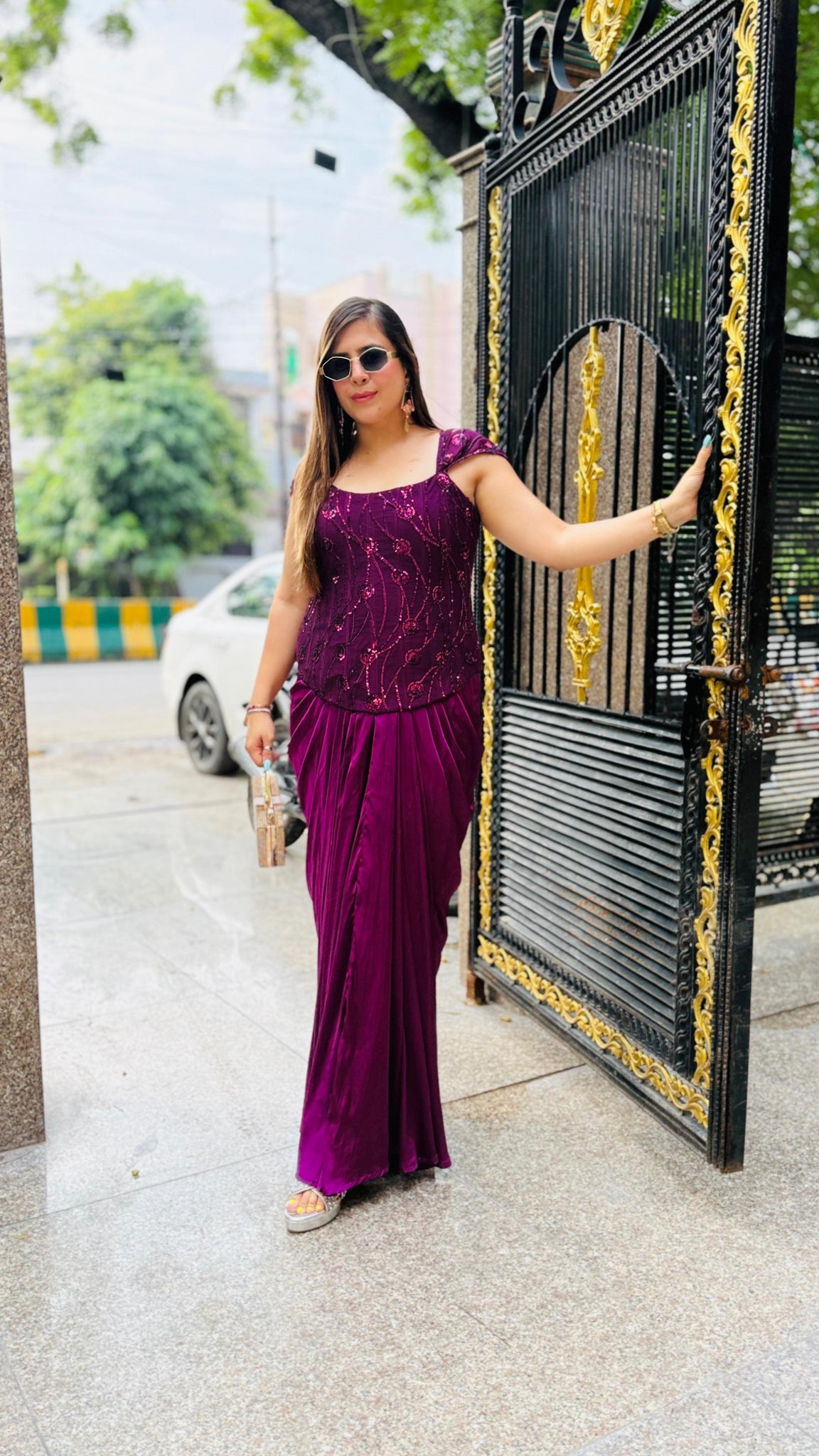 Date The Wine Corset + Drape Skirt