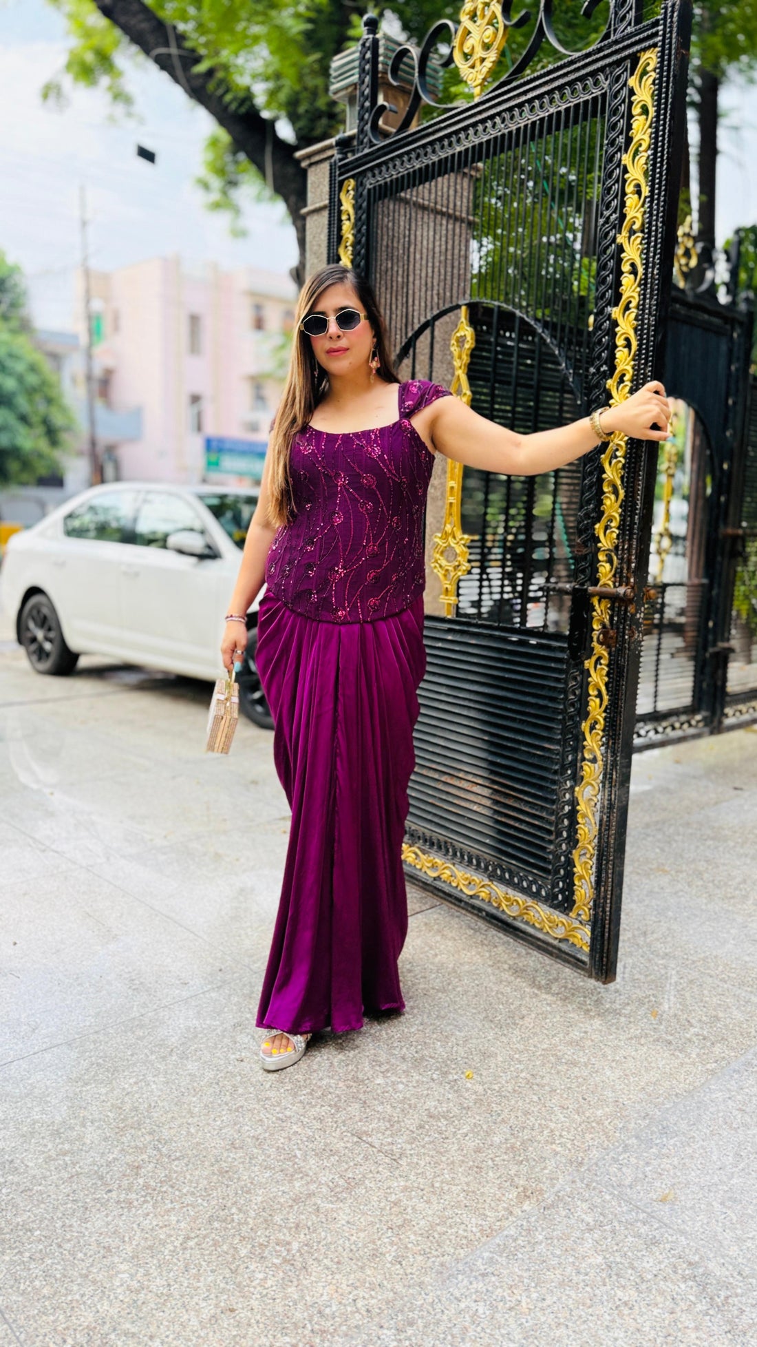 Date The Wine Corset + Drape Skirt