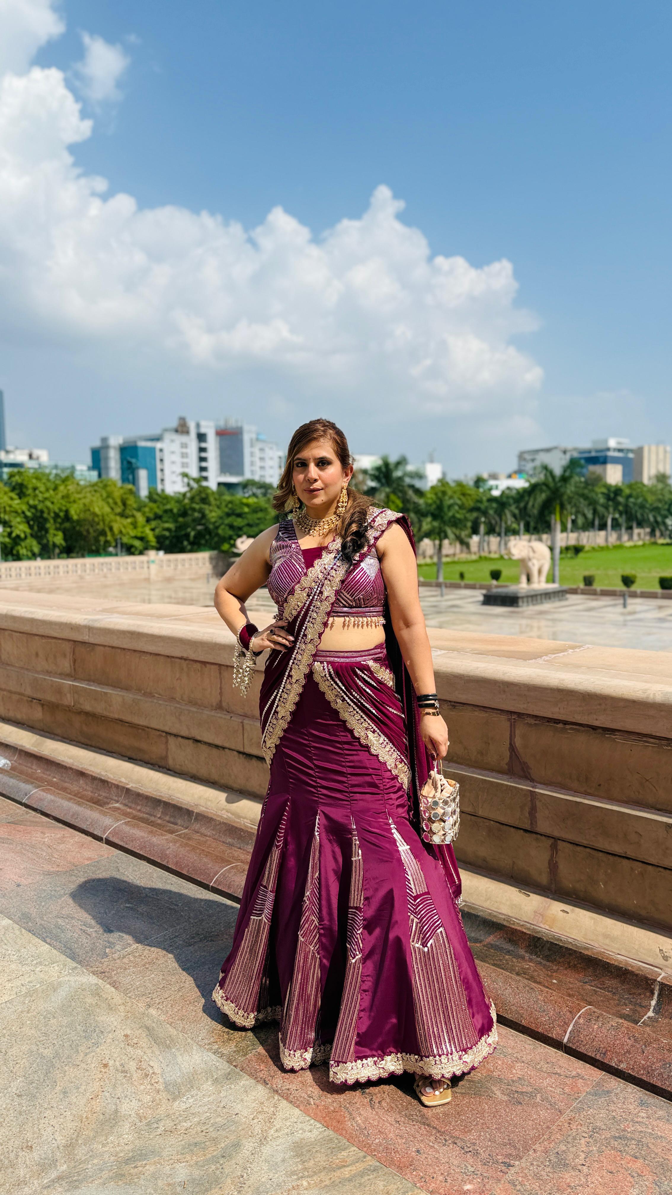 Wine Cocktail Saree