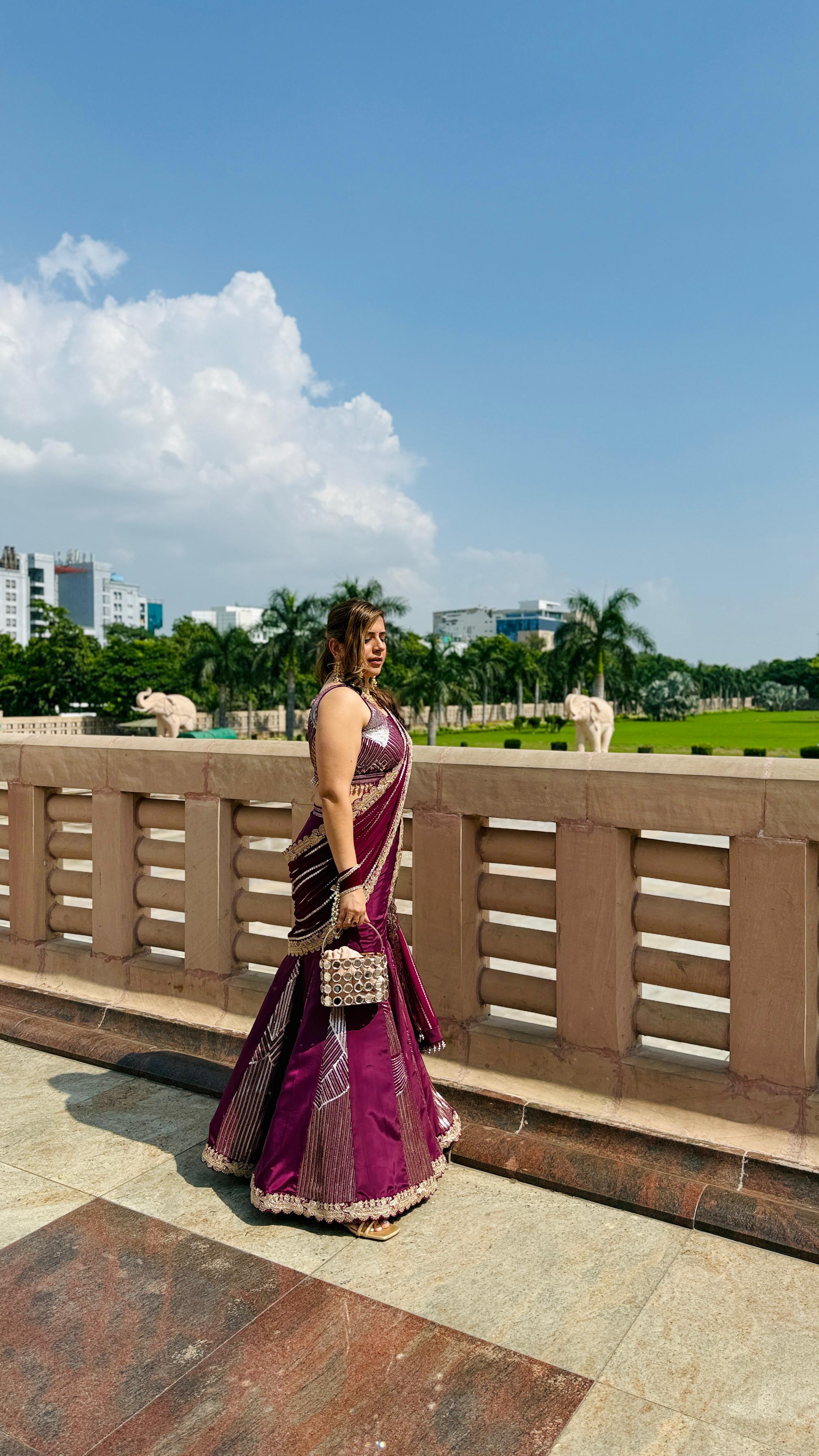Wine Cocktail Saree