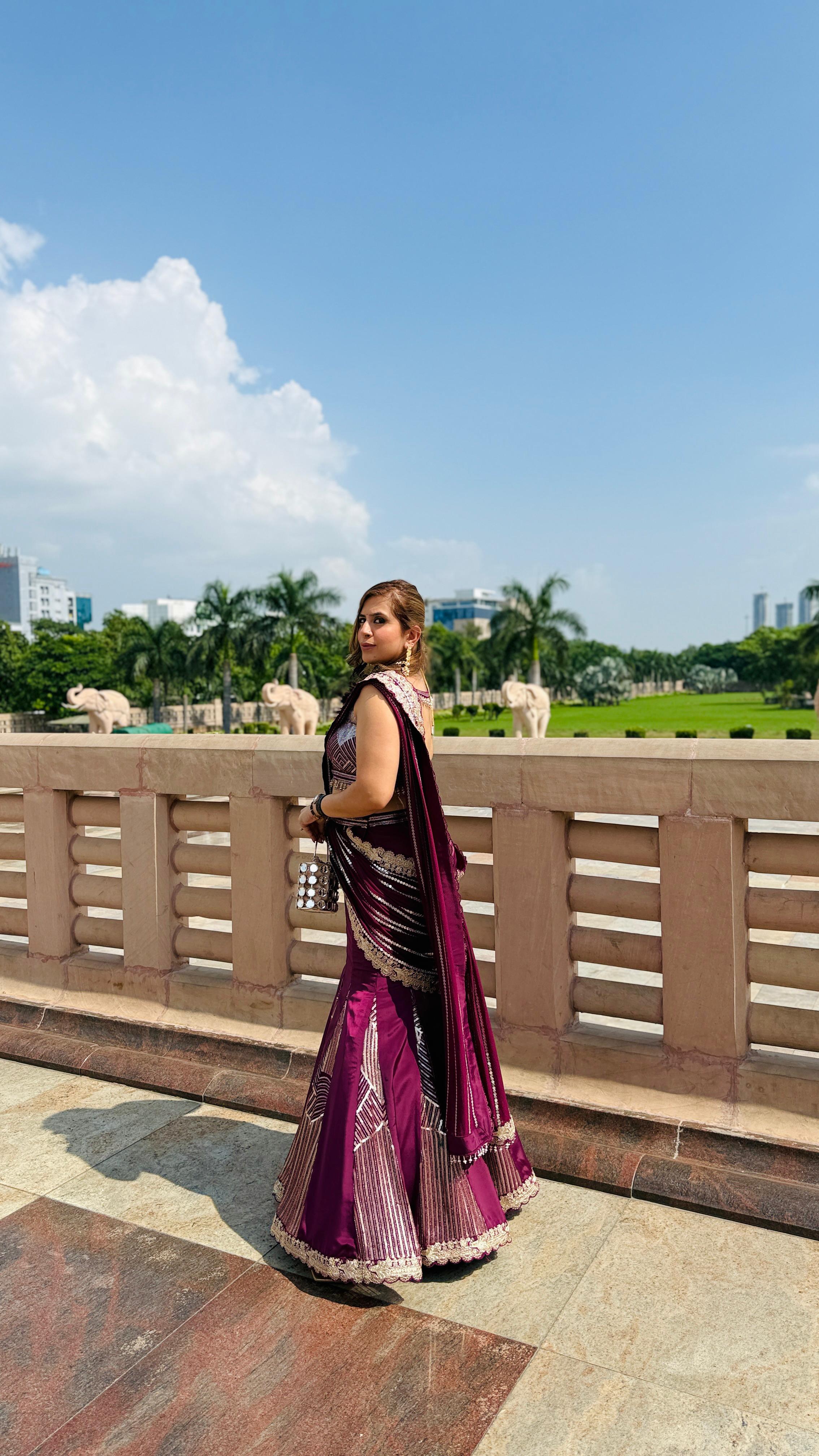 Wine Cocktail Saree