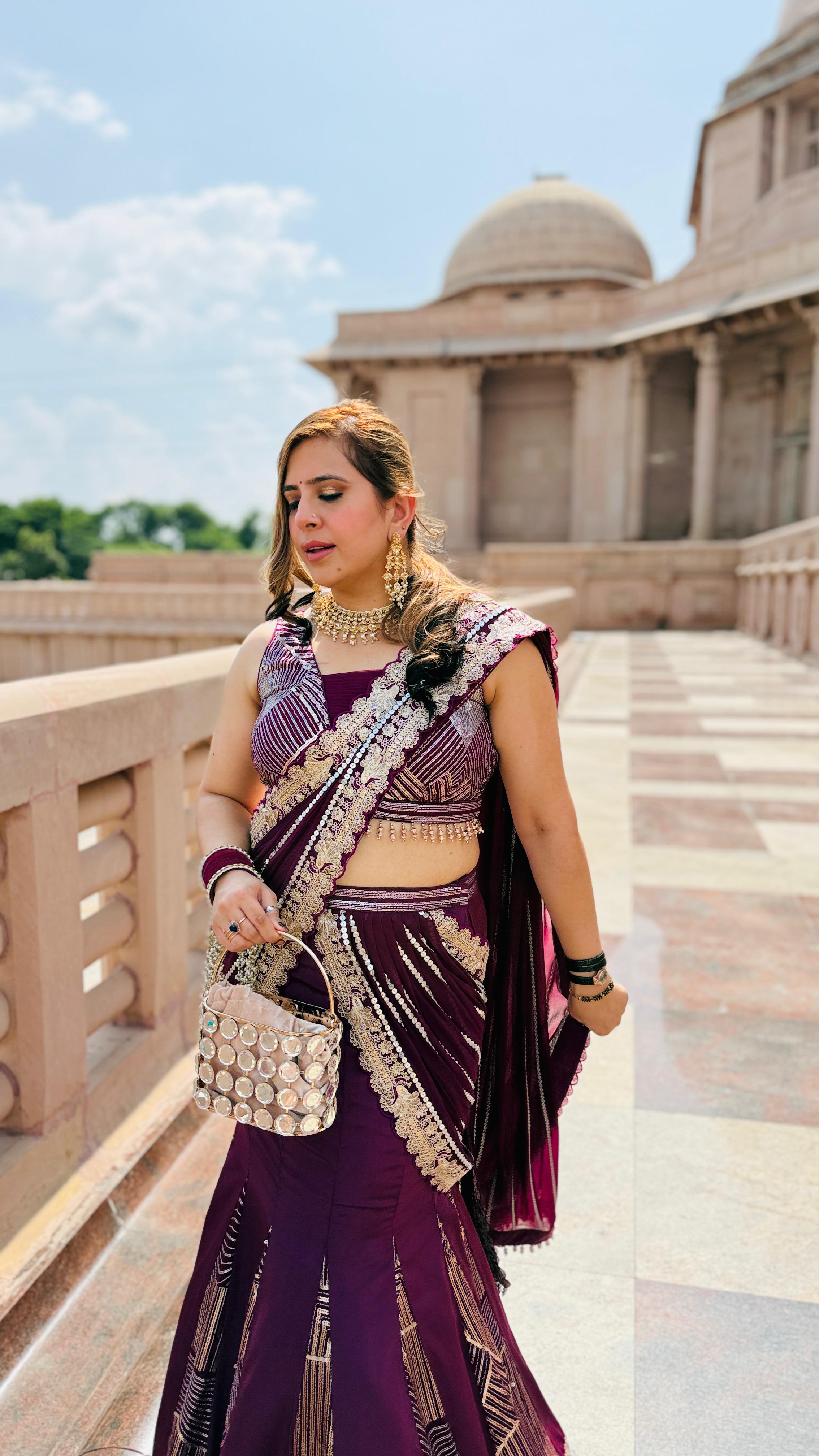 Wine Cocktail Saree