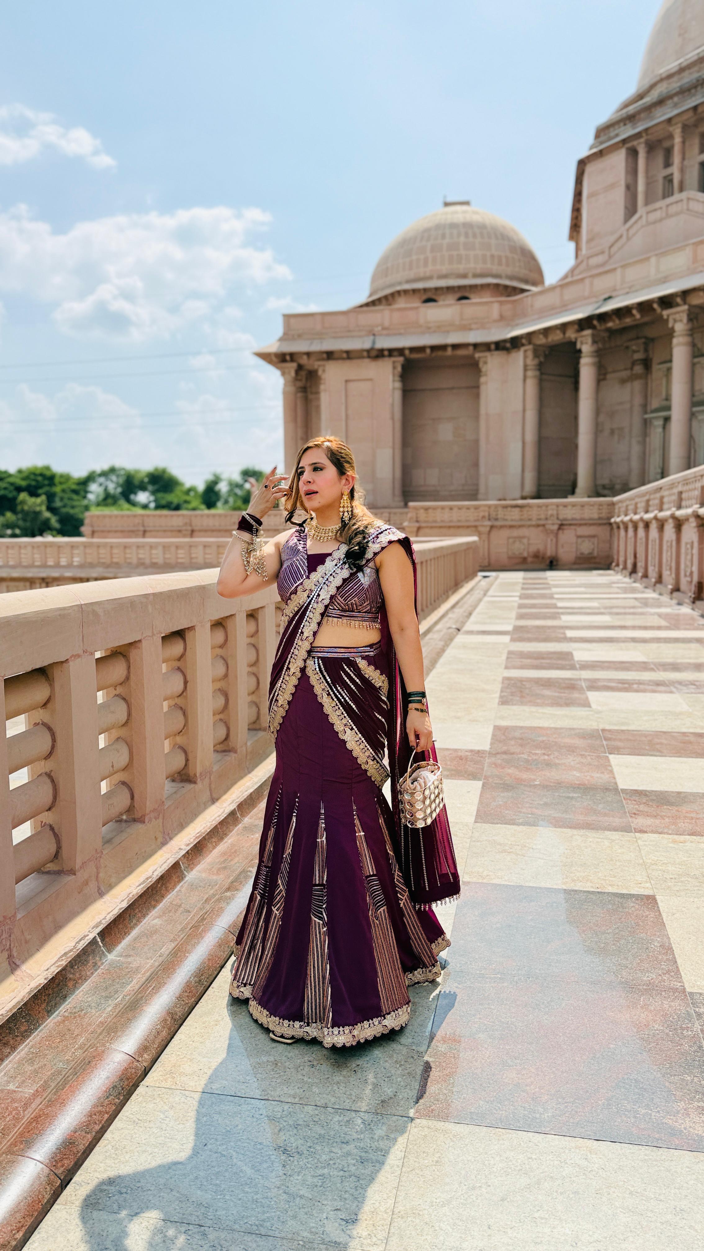 Wine Cocktail Saree