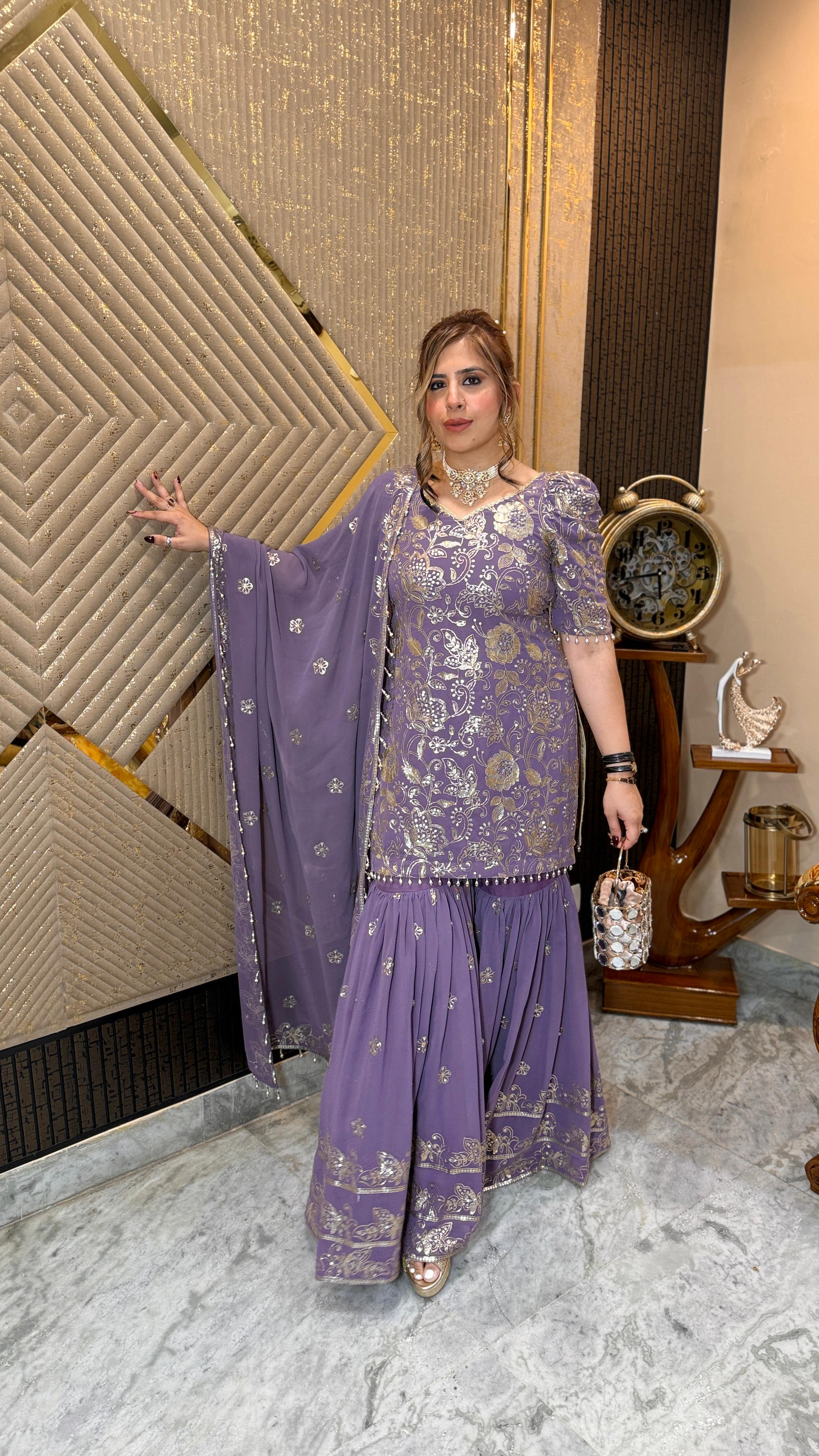 Mauve Bridal Garara