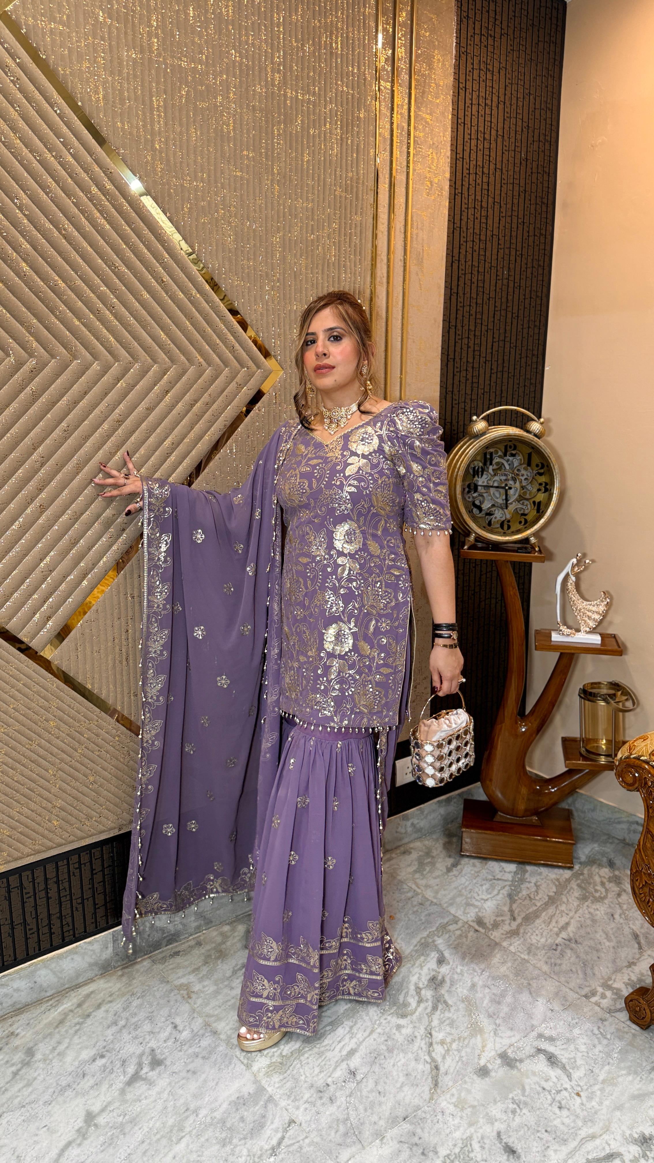Mauve Bridal Garara
