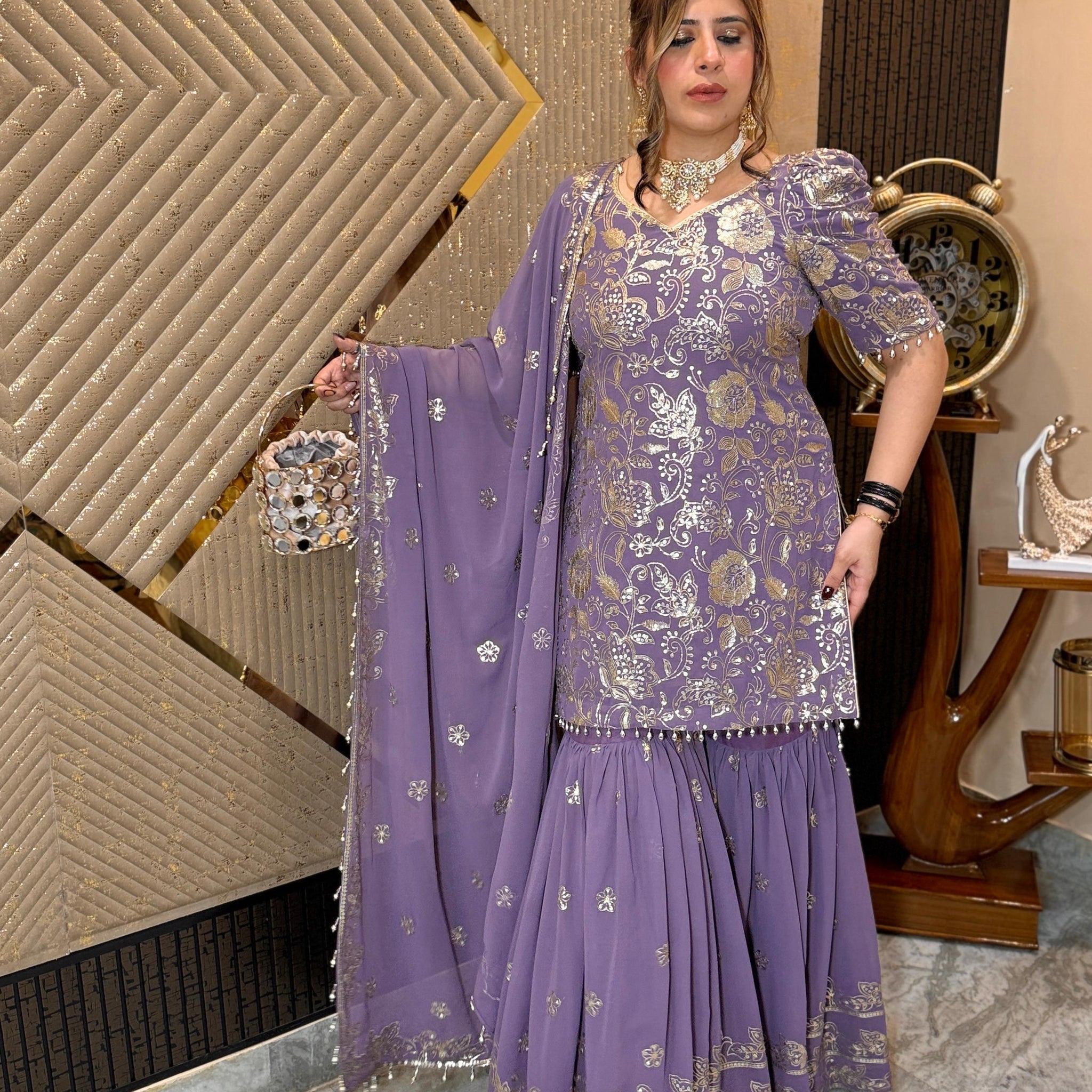 Mauve Bridal Garara