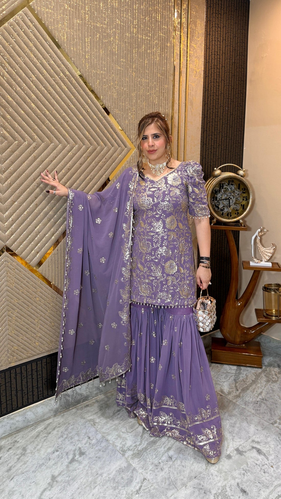 Mauve Bridal Garara