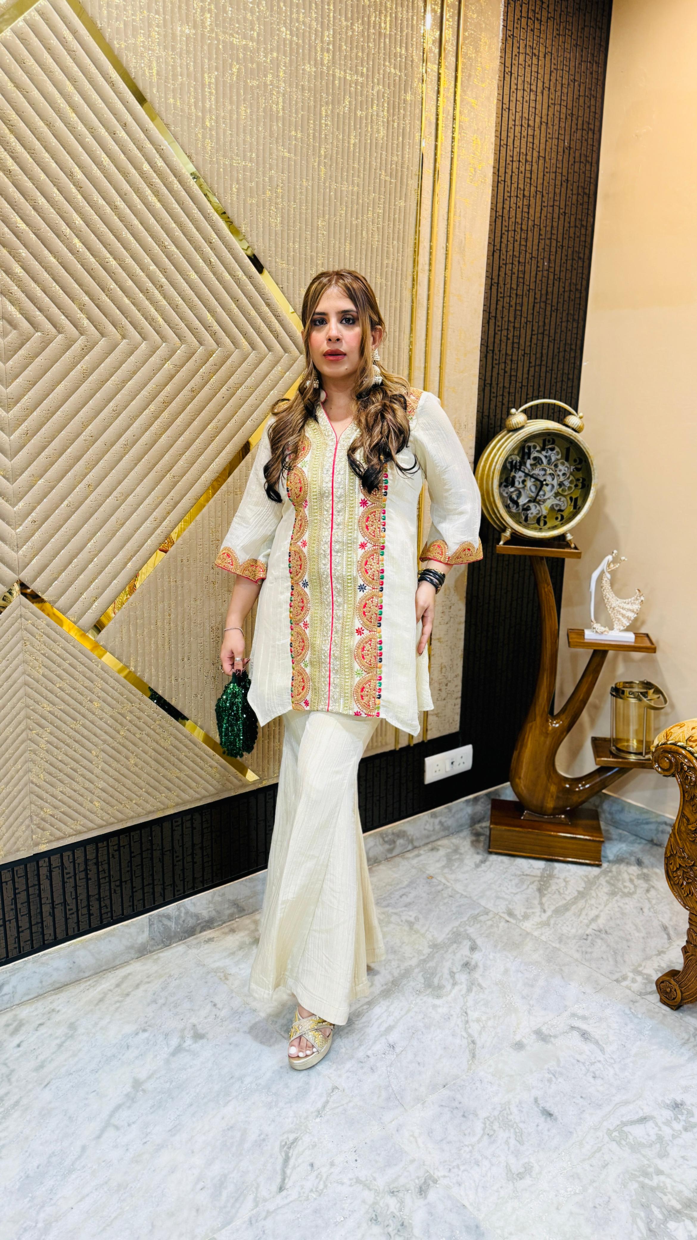 Ivory Crushed Tissue Co-Ord